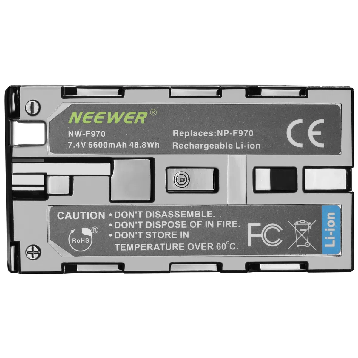 NEEWER 6600mAh Li-Ion Akku, Ersatzakku Kompatibel mit Sony NP-F970 NP-F960 NP-F975 NP-F570 NP-F750 NP-F770, passend für NEEWER CN160 NW759 74K 760 FW759 74K 760 LED Videoleuchte, Monitor