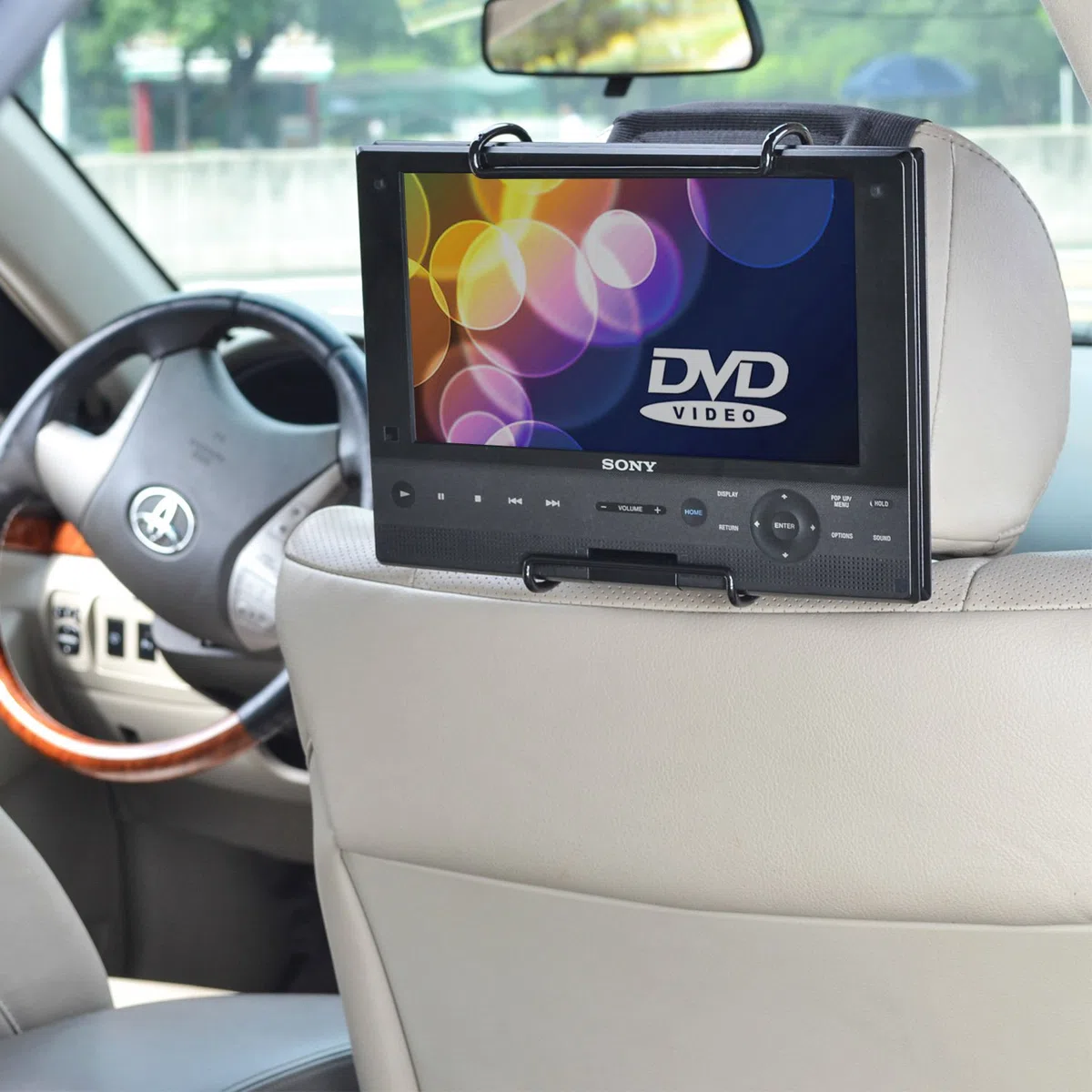 TFY Universal Autokopfstützen Halterung mit Winkelverstellbaren Halterungsklemmen für Swivel Display Portable DVD-Player