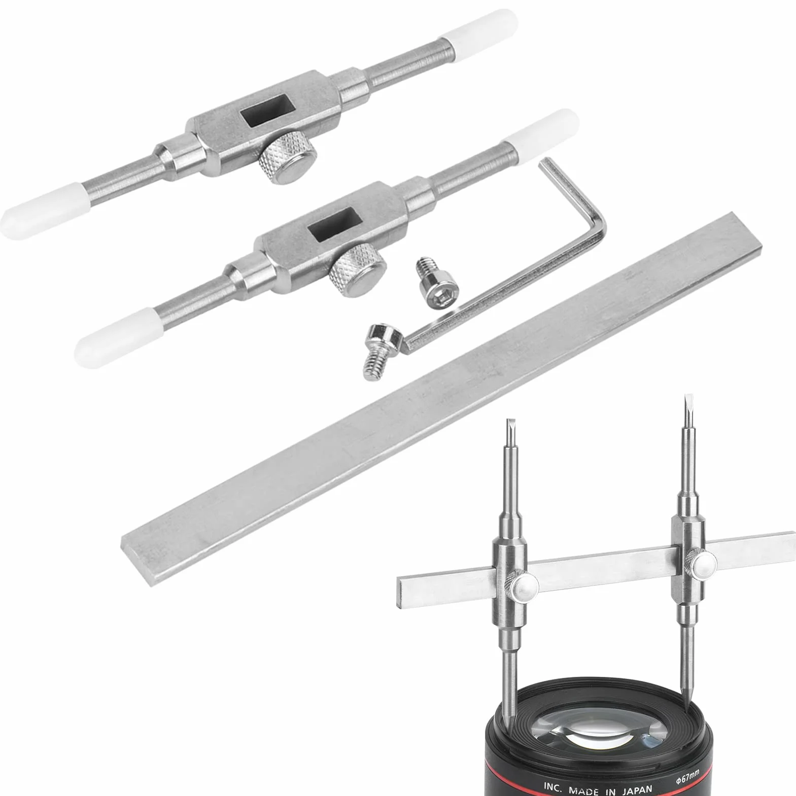Kameraobjektiv-Schraubstock-Werkzeug, Dual-Spitze-Kameraobjektiv-Reparaturschlüssel, Wartungsschlüssel, Offenes Werkzeugset, Zerlegen Des 10-130-mm-Objektivs