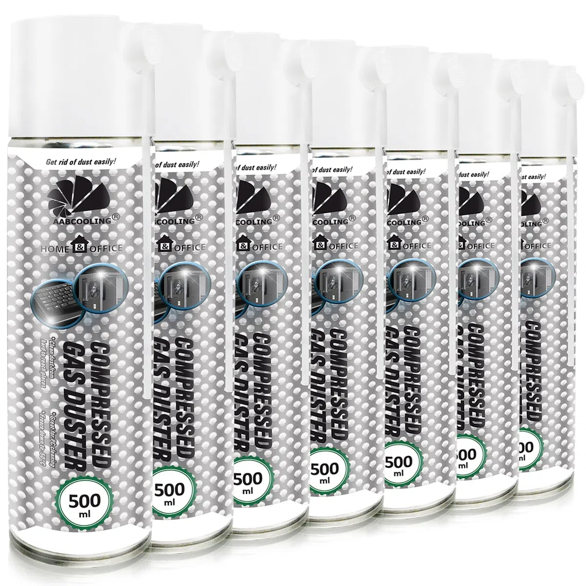 AABCOOLING 7 x 500ml Home&Office Druckluftspray Gas Duster, Tastatur Reinigung, Für die Reinigung von Tastatur, PC, Reinigungsgeräte, Staubgebläse, Druckluftreiniger, Büromaterial