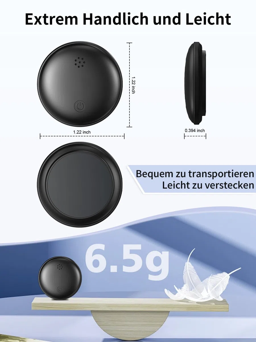GPS Tracker Auto Ohne ABO, Magnetischer GPS-Tracker für Fahrzeuge Kompatibel mit iOS und Android, IP67 Wasserdicht, Globale Abdeckung Verstecktes Auto Ortungsgerät, für Autos,Motorräder,Fahrräder