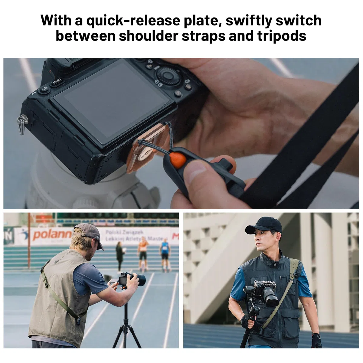 PGYTECH Kameragurt Camera Strap Pro, Kameraschultergurt Mit Abnehmbarem Achselgurt, Professionelles Kamerageschirr