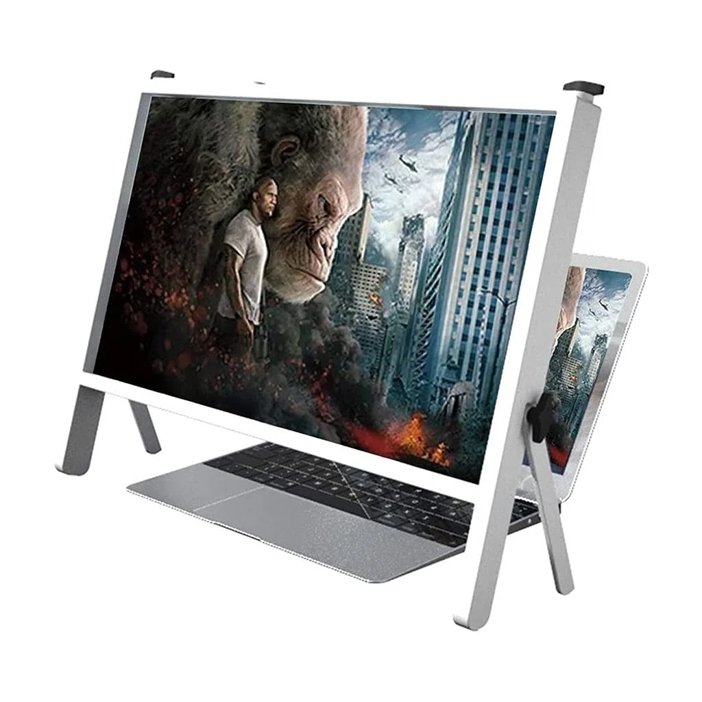 3D-Laptop-Bildschirmlupe 2023 neueste Version, kompatibel mit 15/16/17/18/20 Zoll Handy, Tablet, Laptop; HD-Desktop-Bildschirmlupe (Farbe: Weiß)