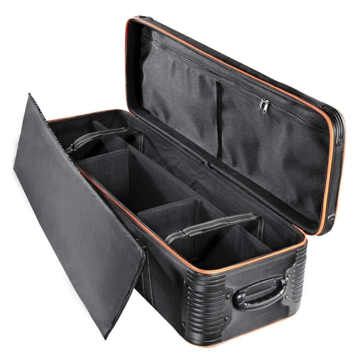 Walimex pro Trolley Studiotasche – Größe L – 1100 x 365 x 290 mm – Großräumig & gepolstert – für Studioequipment, 2-in-1 Funktion mit kugelgelagerten Rollen – Stativtasch, Kameratasche