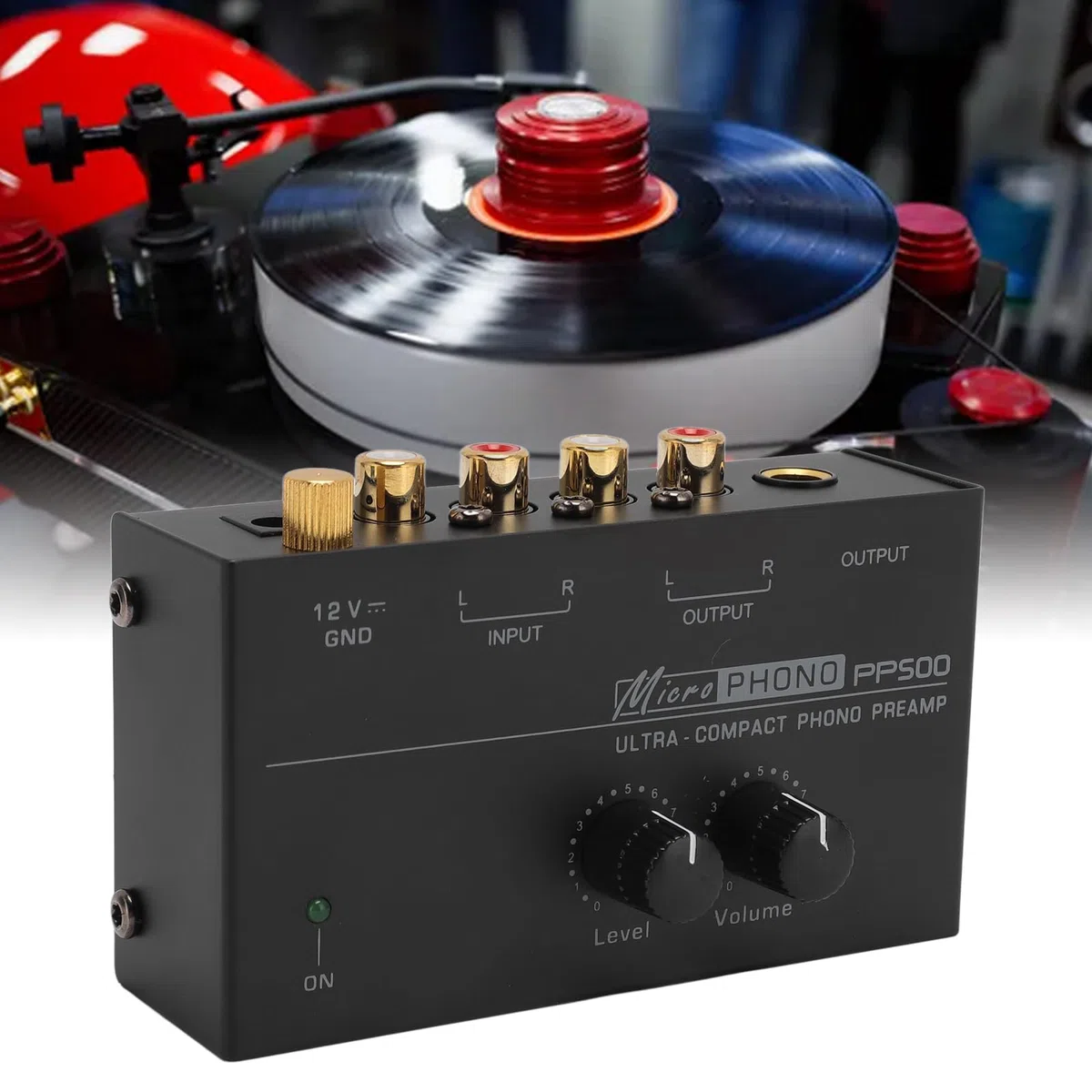 Phono Vorverstärker für Plattenspieler, RIAA entzerrter, Rauscharmer A/D Wandler mit Beweglichem Magnet, Mehrere Anschlussmöglichkeiten (EU-Stecker)