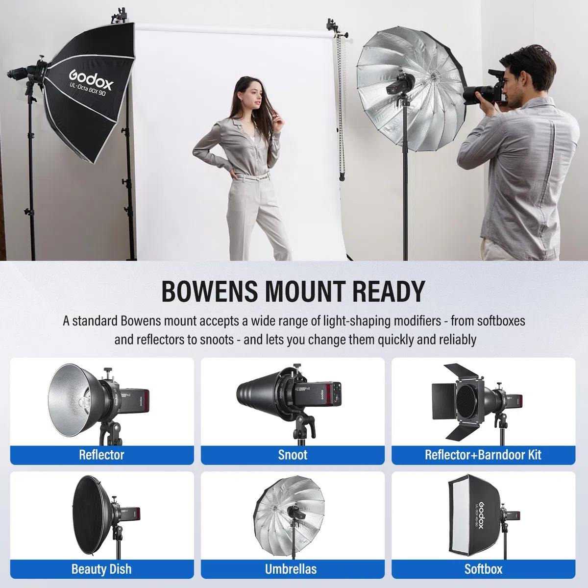Godox S3 Speedlite Halterung, S Type Halterung für Blitz