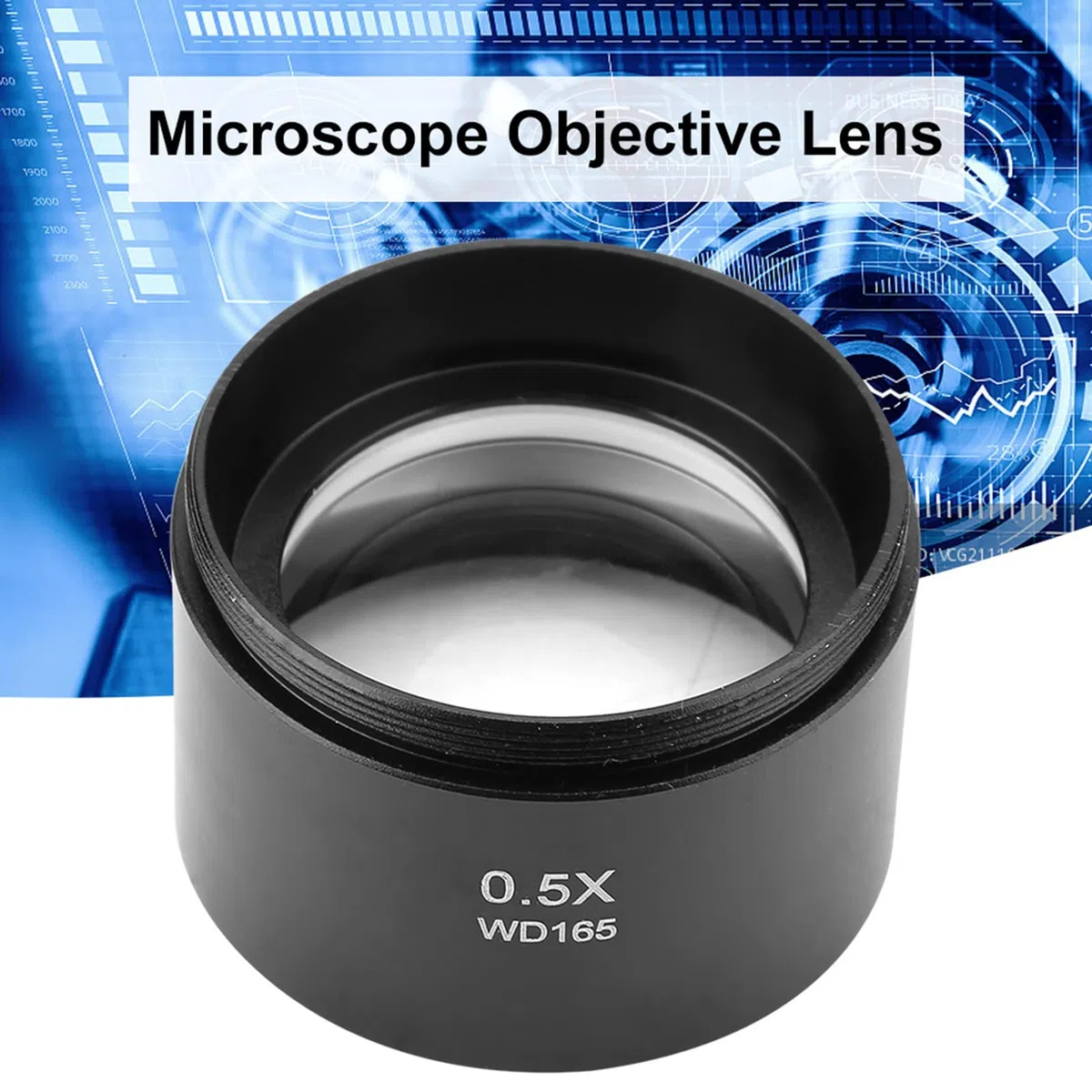 0,5 fache Barlowlinse Trinocular Stereo Zoom Mikroskopes 0.5X Objektiv Mikroskop-Zubehör Mikroskop Hilfslinse für Stereo Mikroskopes (48 mm) Mikroskop Barlow Linse
