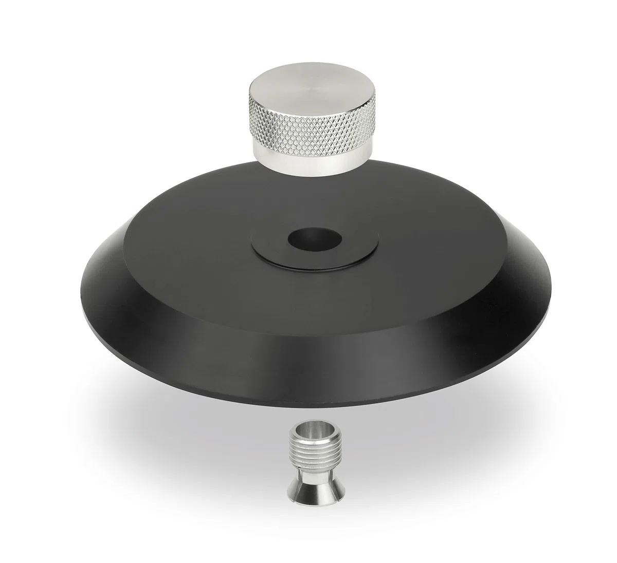 Dynavox Schallplattenklemme VC80, Klemme zum Fixieren der Schallplatte für Vinyl-Plattenspieler, aus Aluminium, schwarz