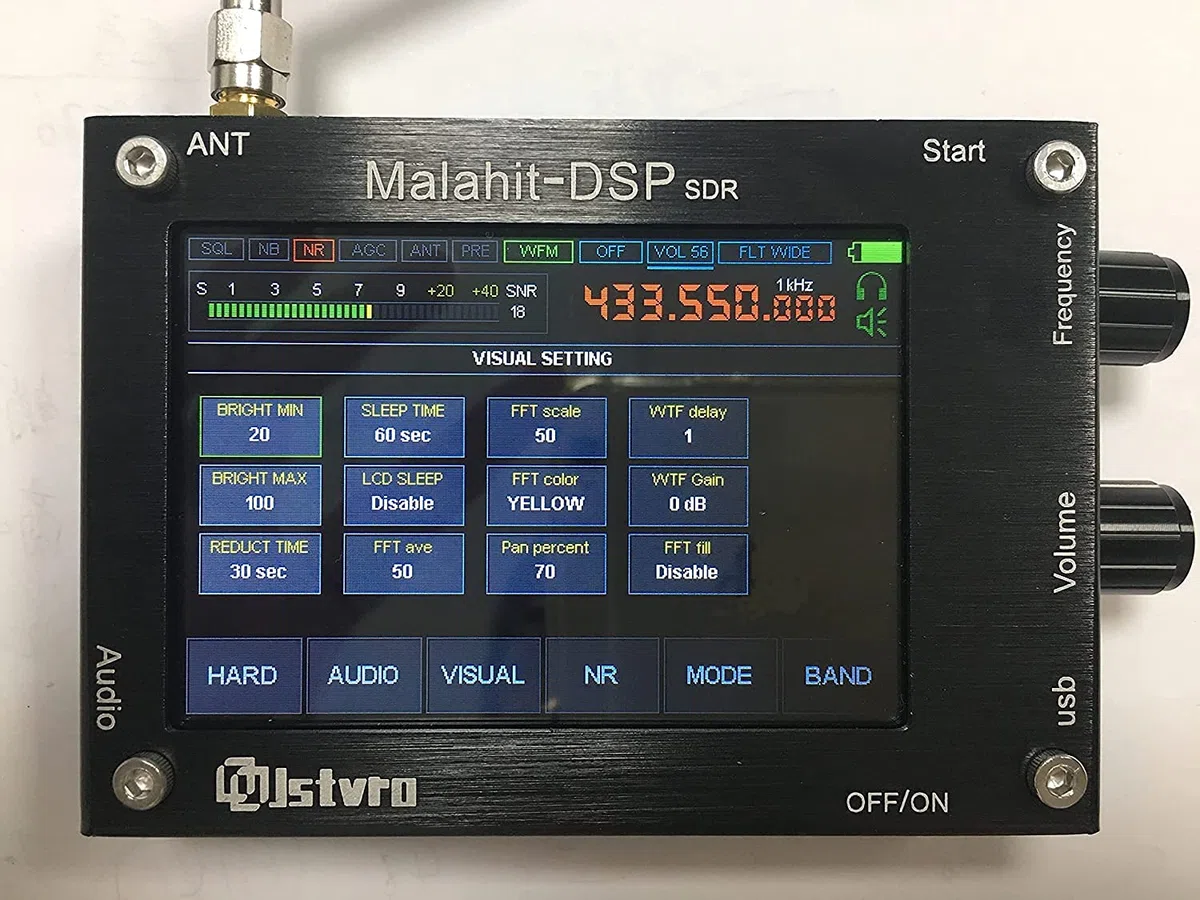 Malahit DSP SDR Receiver 50 kHz-2 GHz HAM 3,5 Zoll LCD-Bildschirm