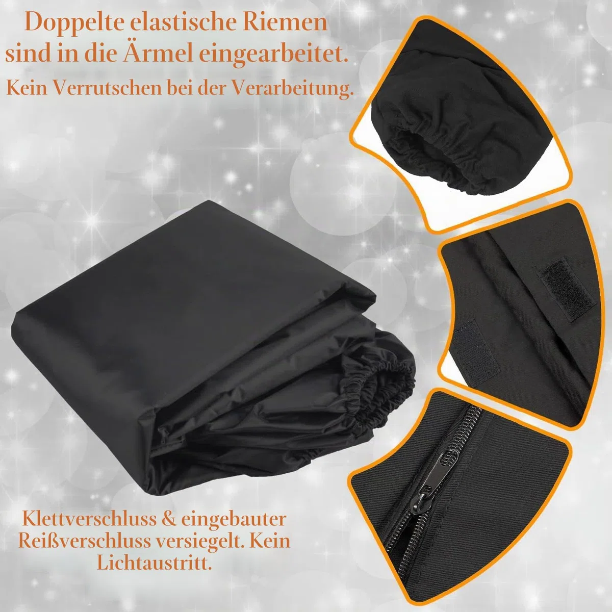 VANZAVANZU Dunkelkammer Tasche Filmwechselbeutel 60 x 55 cm - lichtdichter und antistatischer Wechselsack aus Baumwolle für Filmentwicklung & professionelles Fotomaterial