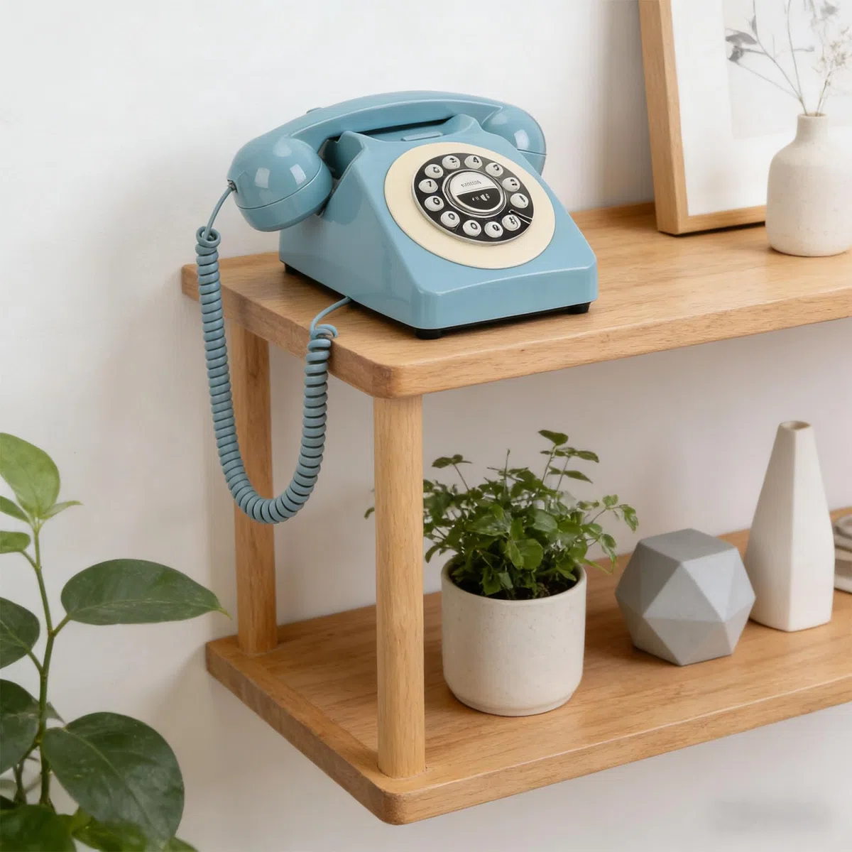 Bluetooth-Retro-Telefon, Vintage-Tischtelefon mit USB-Ladefunktion, Freisprechfunktion und Musikwiedergabe für das Homeoffice (Blue)