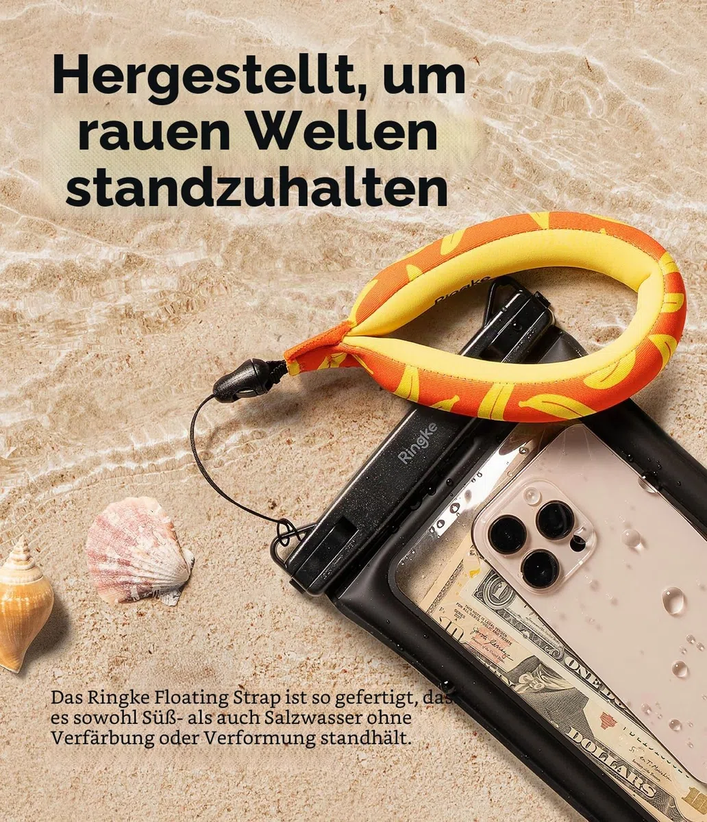 Ringke Floating Wrist Strap [2 Stück], Wasserfestes Schwimm-Accessoire für Kamera, Smartphone, Handy, und mehr
