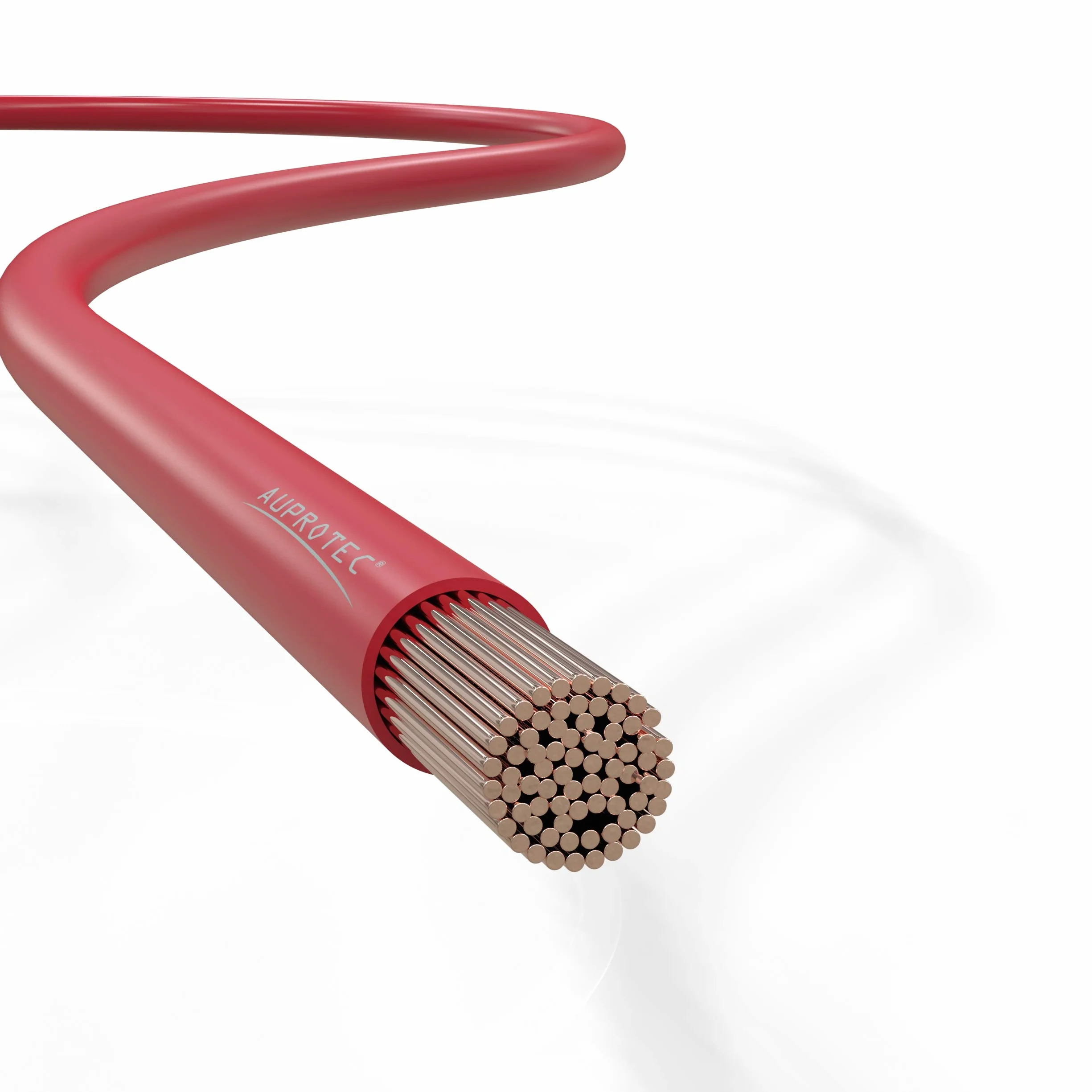 AUPROTEC 5m Fahrzeugleitung 10,0 mm² FLY Batteriekabel Stromkabel Massekabel, Farbe rot