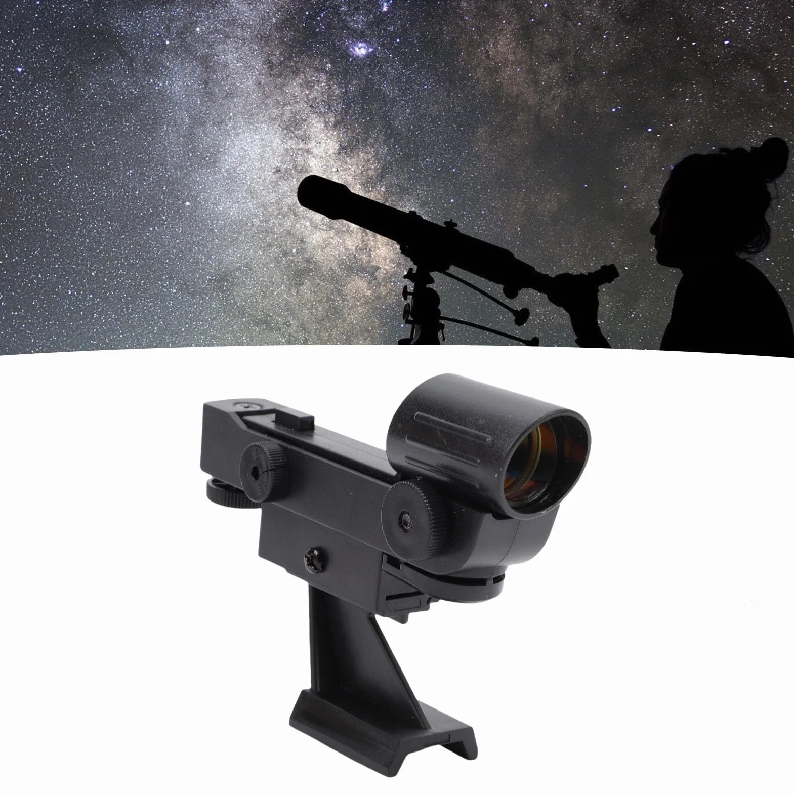 PUSOKEI ROT DOT FODER-Bereich für Astronomische Teleskopreflex-Sucher, Sternzeiger Sucher Astronomisches Teleskopzubehör mit Slide-In-Klammer