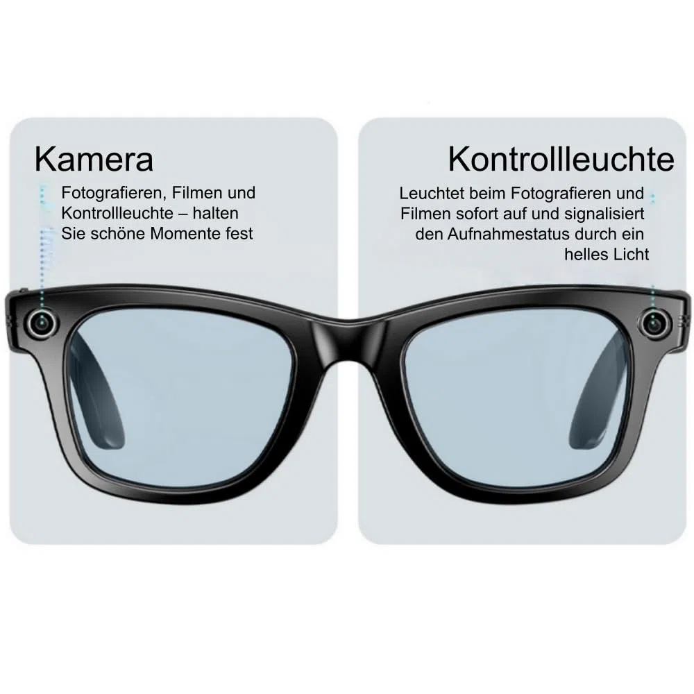 norwiss smart Glasses mit 8MP Kamera, 16 - Sprache Übersetzung, Fotos und Videos aufnehmen,Bilder per WLAN übertragen, für Business & Outdoor