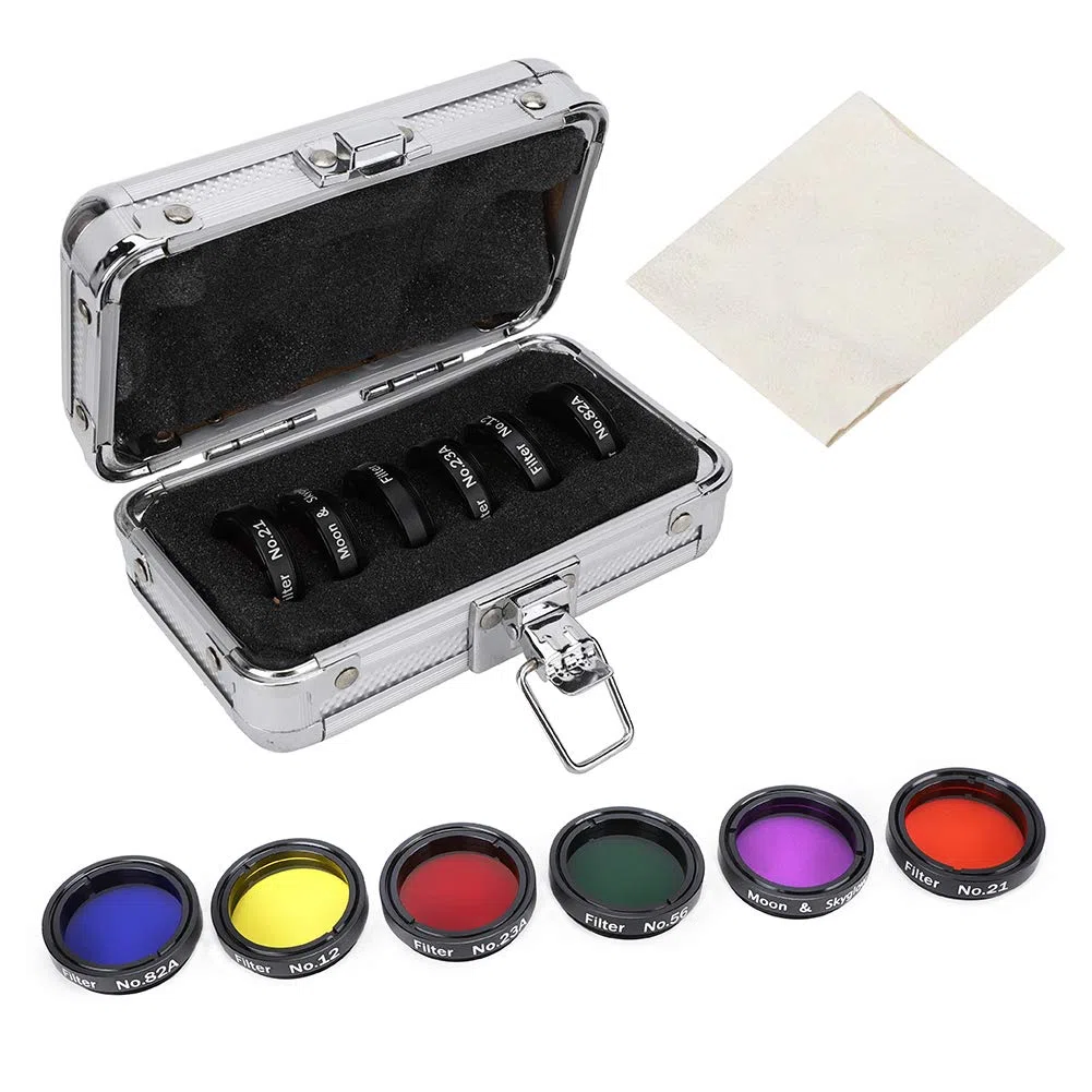 Teleskop-Okularfilter-Set, 6 Stück, 3,2 cm, buntes Teleskop-Filter-Set mit Aufbewahrungsbox Teleskope, Okulare