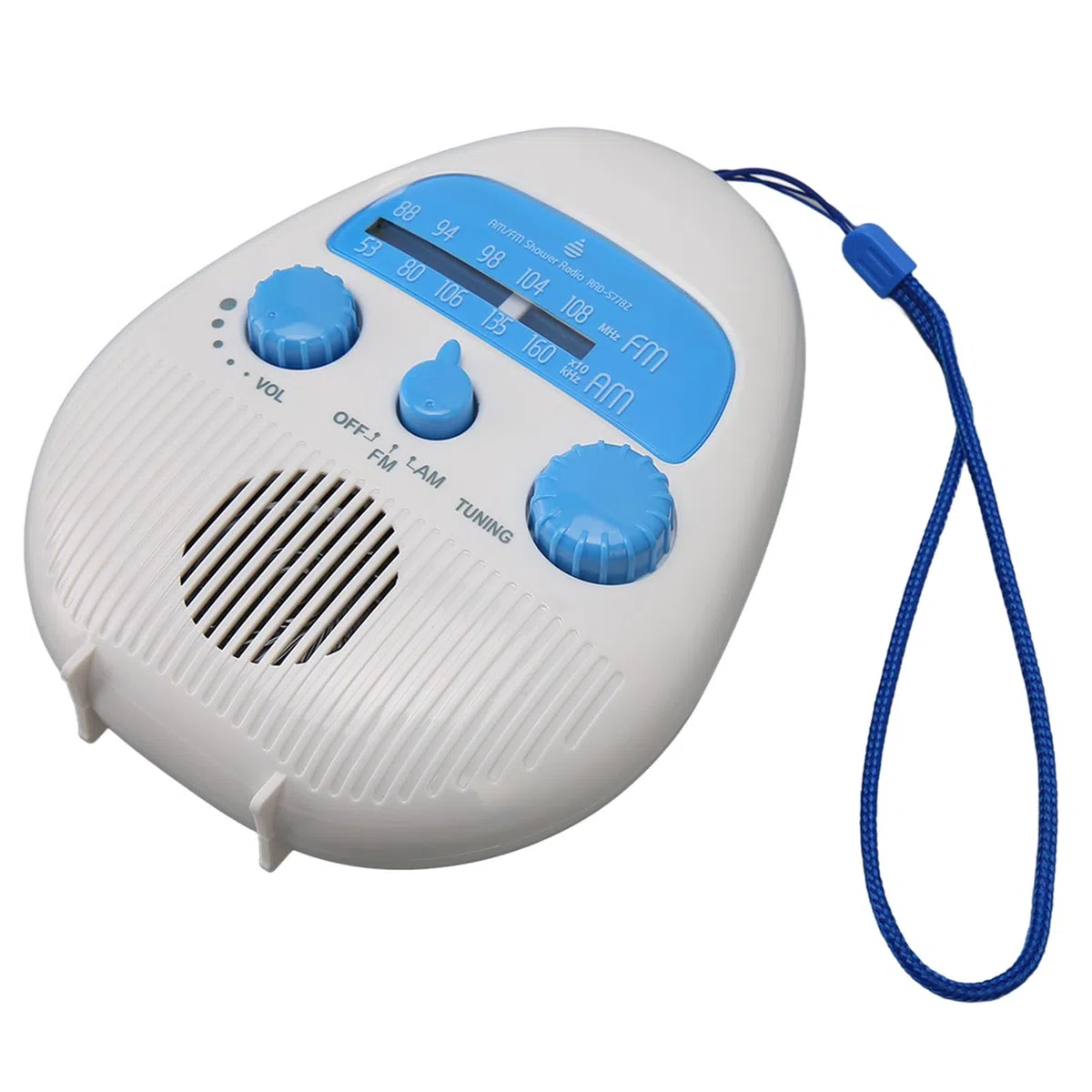 Wasserdichtes AM-FM-Duschradio, Duschradio Zum Aufhängen, Eingebauter Lautsprecher, Tragbarer Batteriebetriebener Duschradio-Lautsprecher für den Außenbereich Im Badezimmer