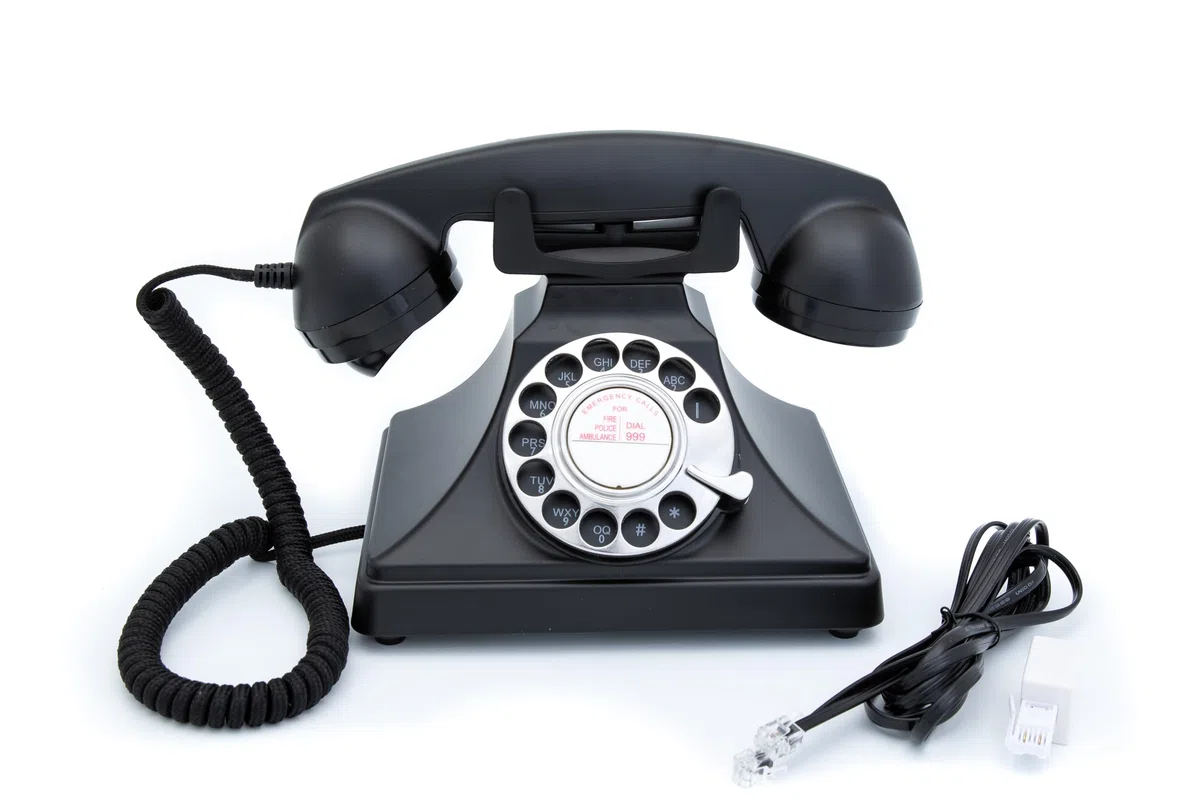 GPO 200 Klassische Retro Wählscheibentelefon 50er Jahre Design Schwarz