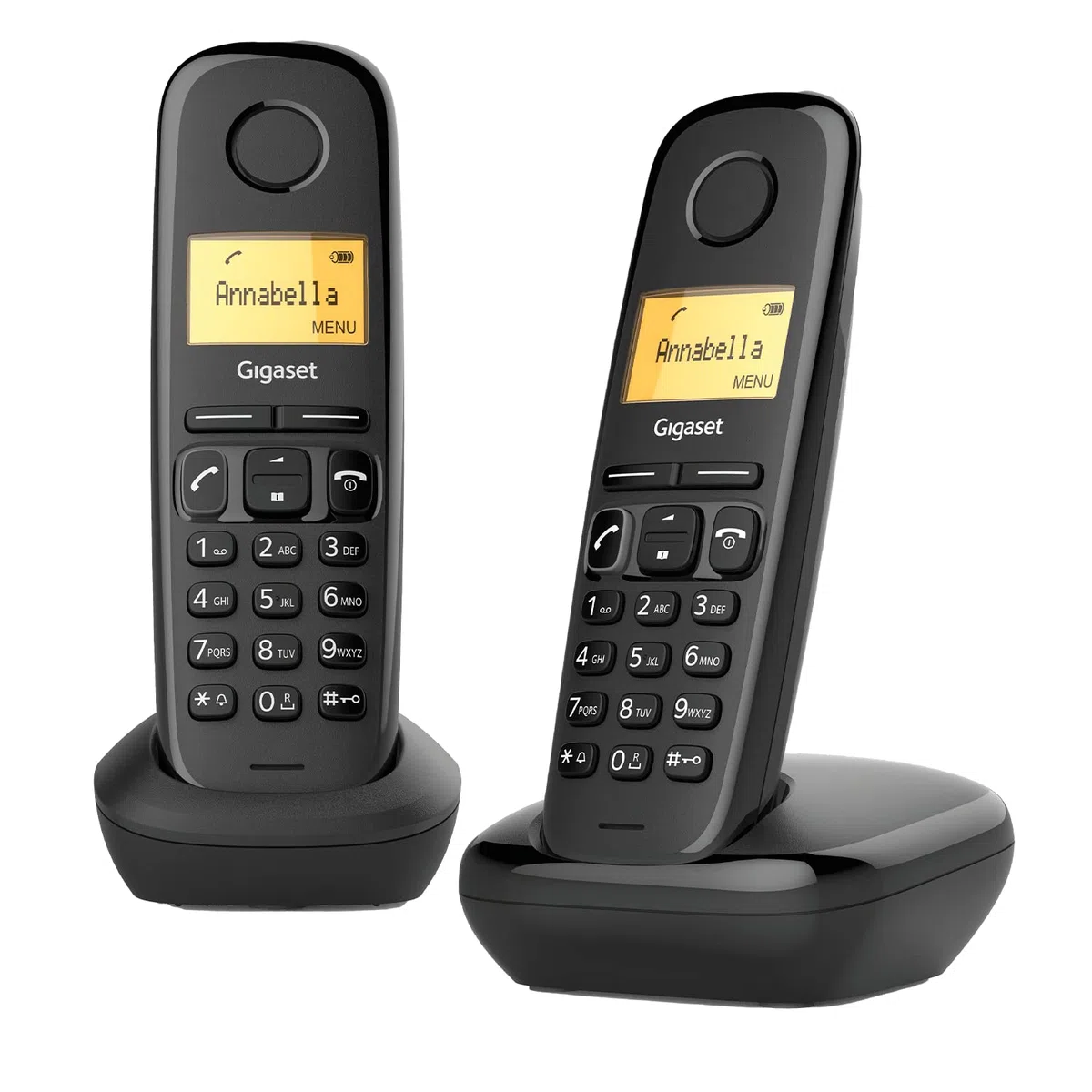 Gigaset A270 Duo - 2 Handys Freisprecheinrichtung - beleuchtete Tastatur und Display - LCD Display mit 3.8 cm - bis zu 200 Stunden Standby-Zeit schwarz