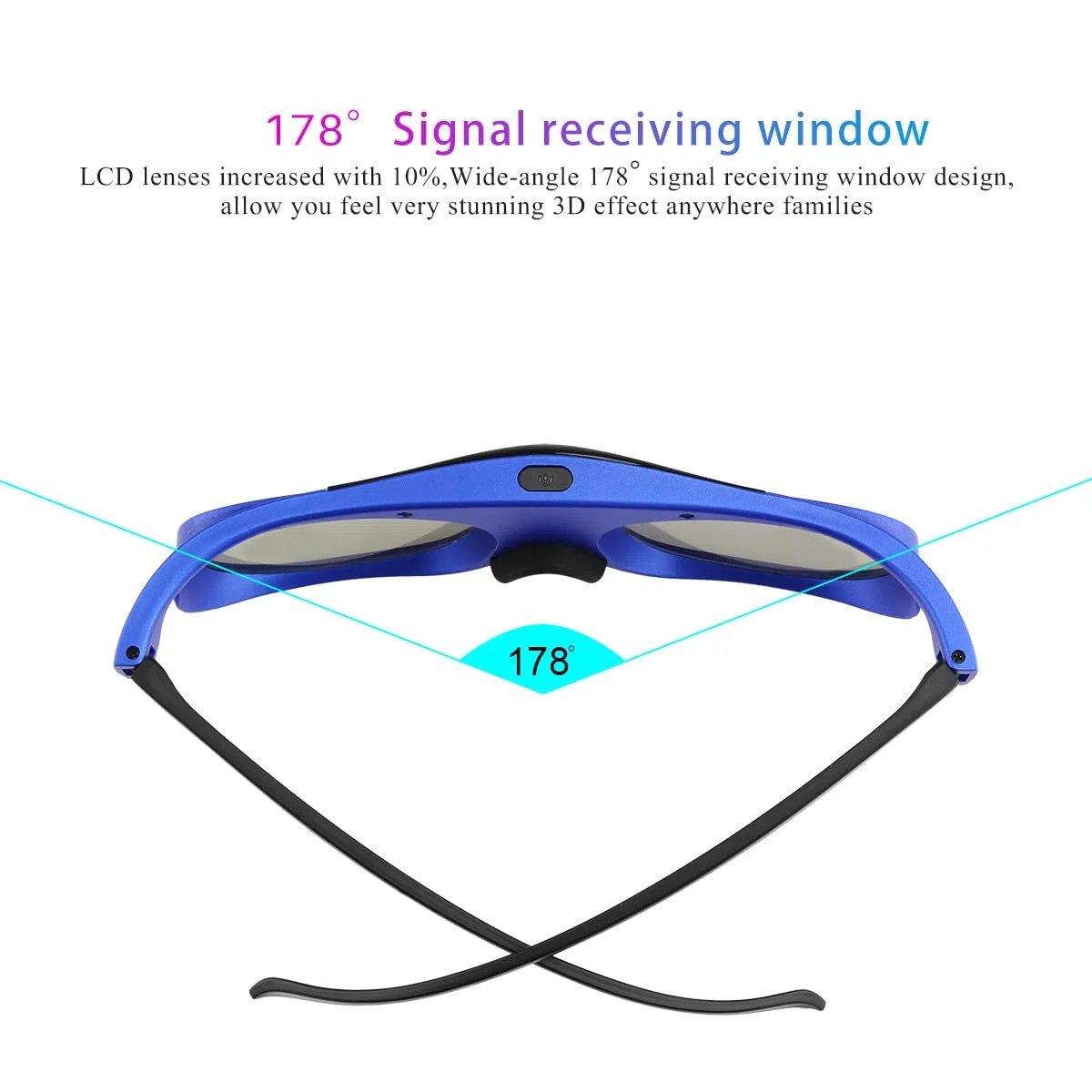 3D-Brille, wiederaufladbare 3D-Aktiv-Shutter-Brille für alle DLP-Link-3D-Projektoren, wiederaufladbare 3D-Brille, kompatibel mit Acer ViewSonic BenQ Optoma Viewsonic DLP-Projektor