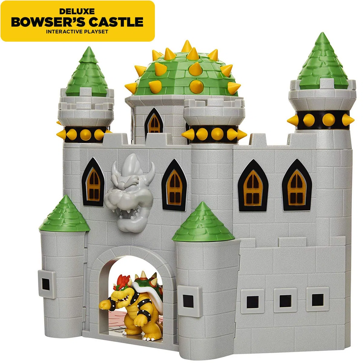 Jakks Pacific - JPA40020 - Nintendo Super Mario großes Spielset - Bowser´s Schloss - inkl. 6cm Bowser Figur & 85989 Dungeon Diorama Set, 6 cm Super Mario - Set de Figuras Mundo Dungeon Bunt