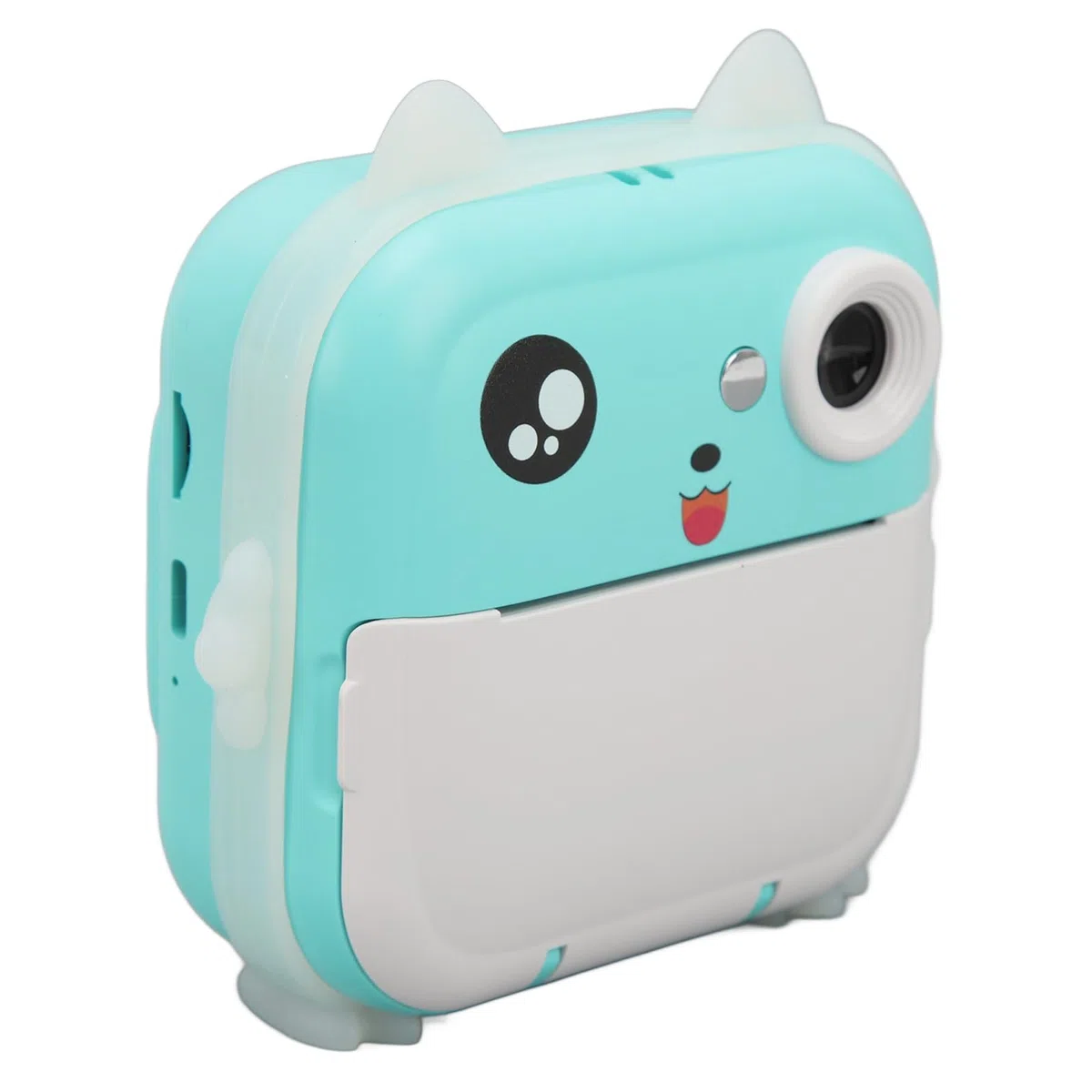 Niedliche Druckkamera 24 MP, Multi-Zoom, Cartoon-Smart-Kids-Sofortbildkamera mit Thermodruck, HD-IPS-Bildschirm, Umweltfreundliches Material fürab 3 Jahren (Blue)