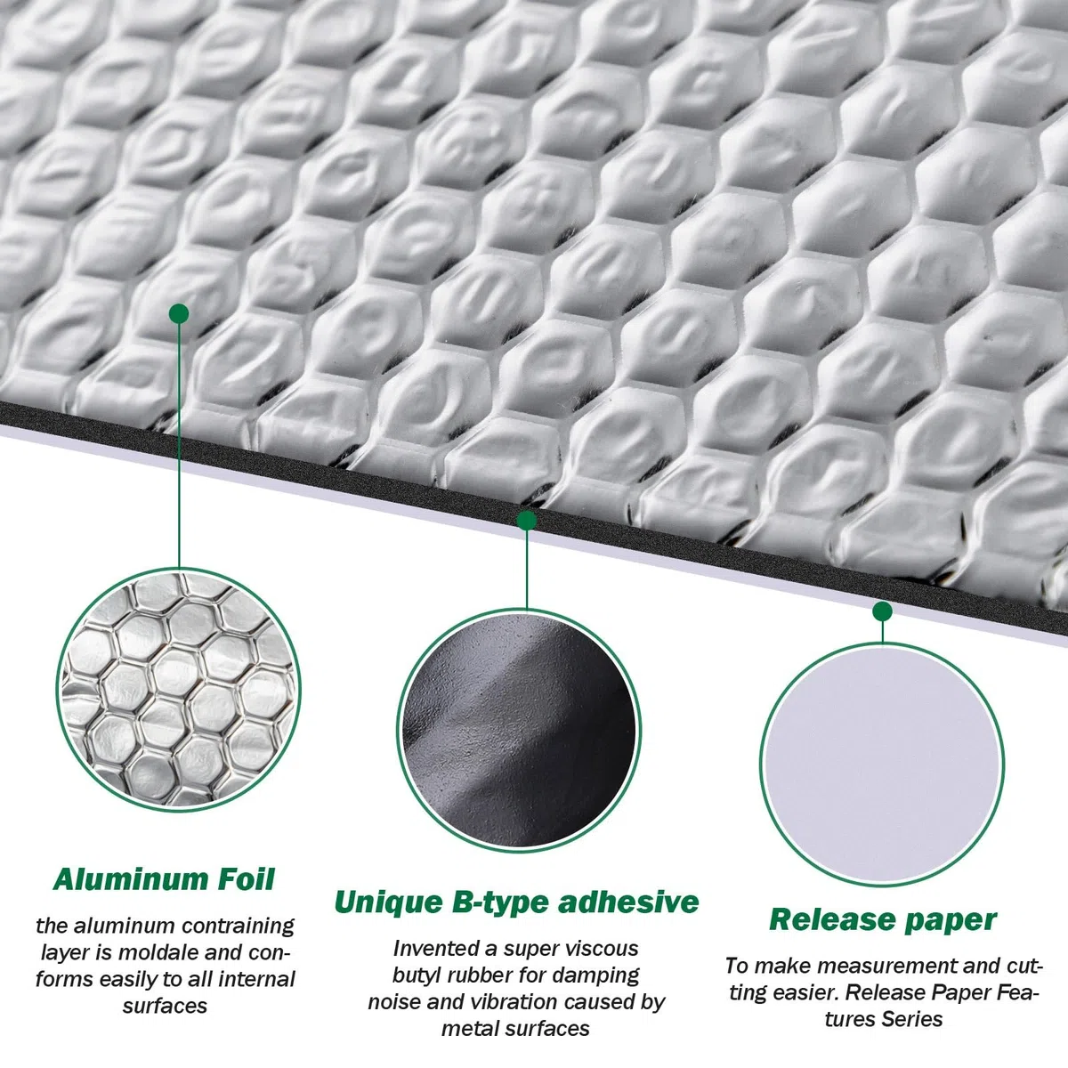 ChicoSoleil 1 Stück Alubutyl 2mm 50 cm x 400 cm = 2 m² Dämmmatte selbstklebend Auto Dämmung Anti Dröhn Matte Fahrzeugdämmung