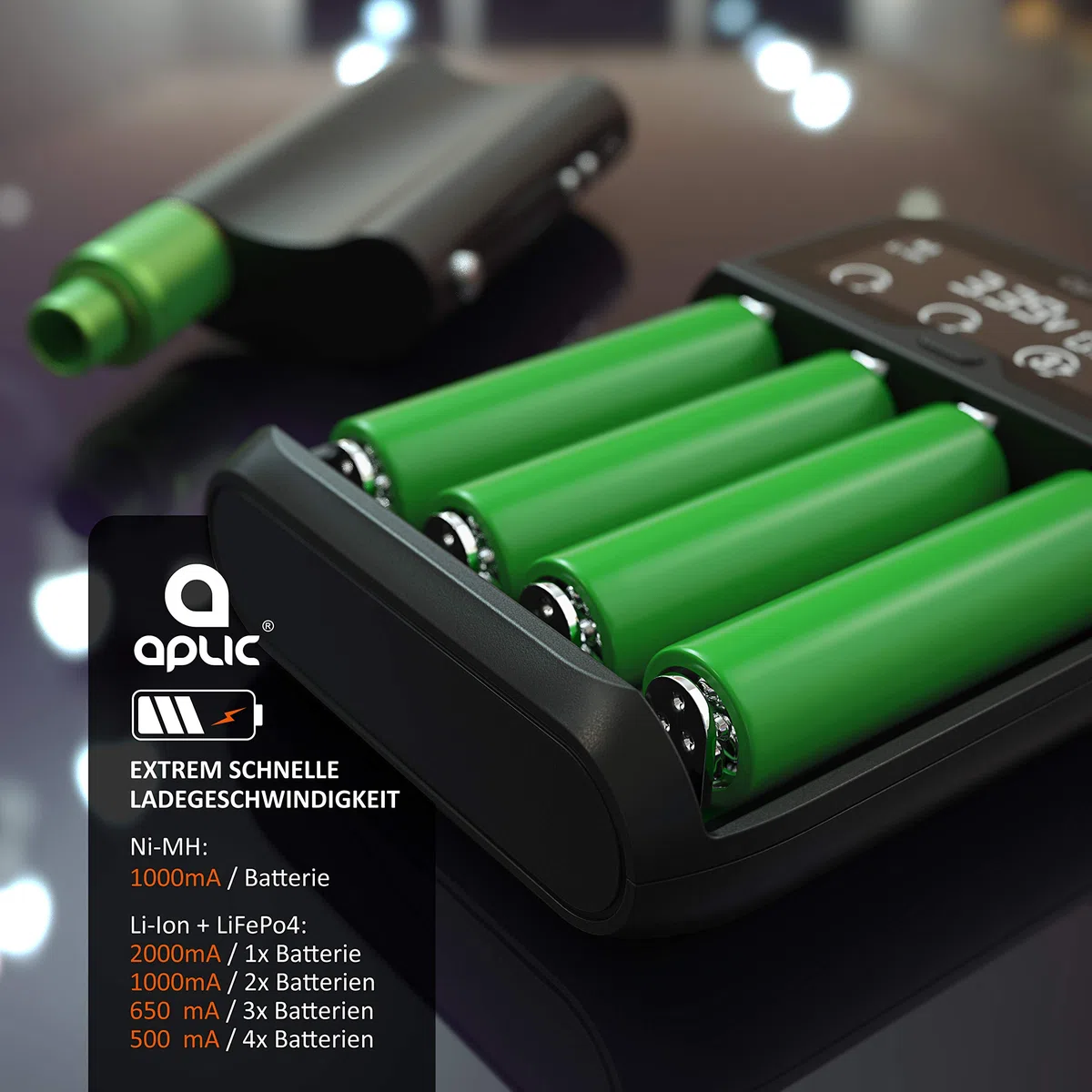 CSL - Universal Batterie Ladegerät - Akku Batterieladegerät Intelligent Battery Charger - für Li-ion, NI-MH, NI-Cd, LiFePo4 Akkus 18650 AA AAA Batterien und Akkus - LCD Display mit Echtzeitanzeige