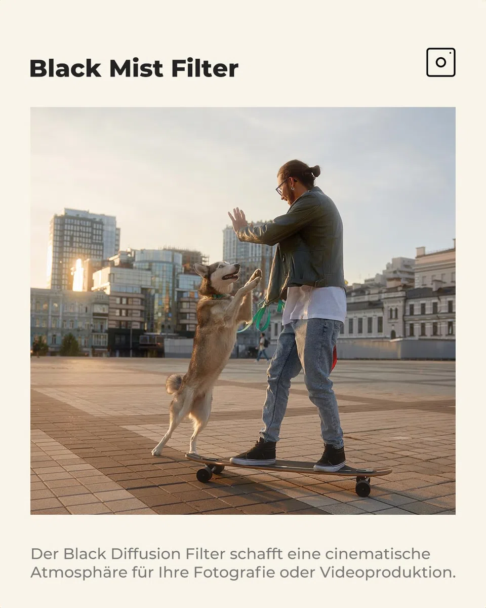 K&F CONCEPT Black Mist 1/8 Filter 49mm mit Objektivdeckel, Reinigungstuch, Schutzfilter mit Optisches Glas mit 18-facher Nano-Beschichtung (Nano Klear)