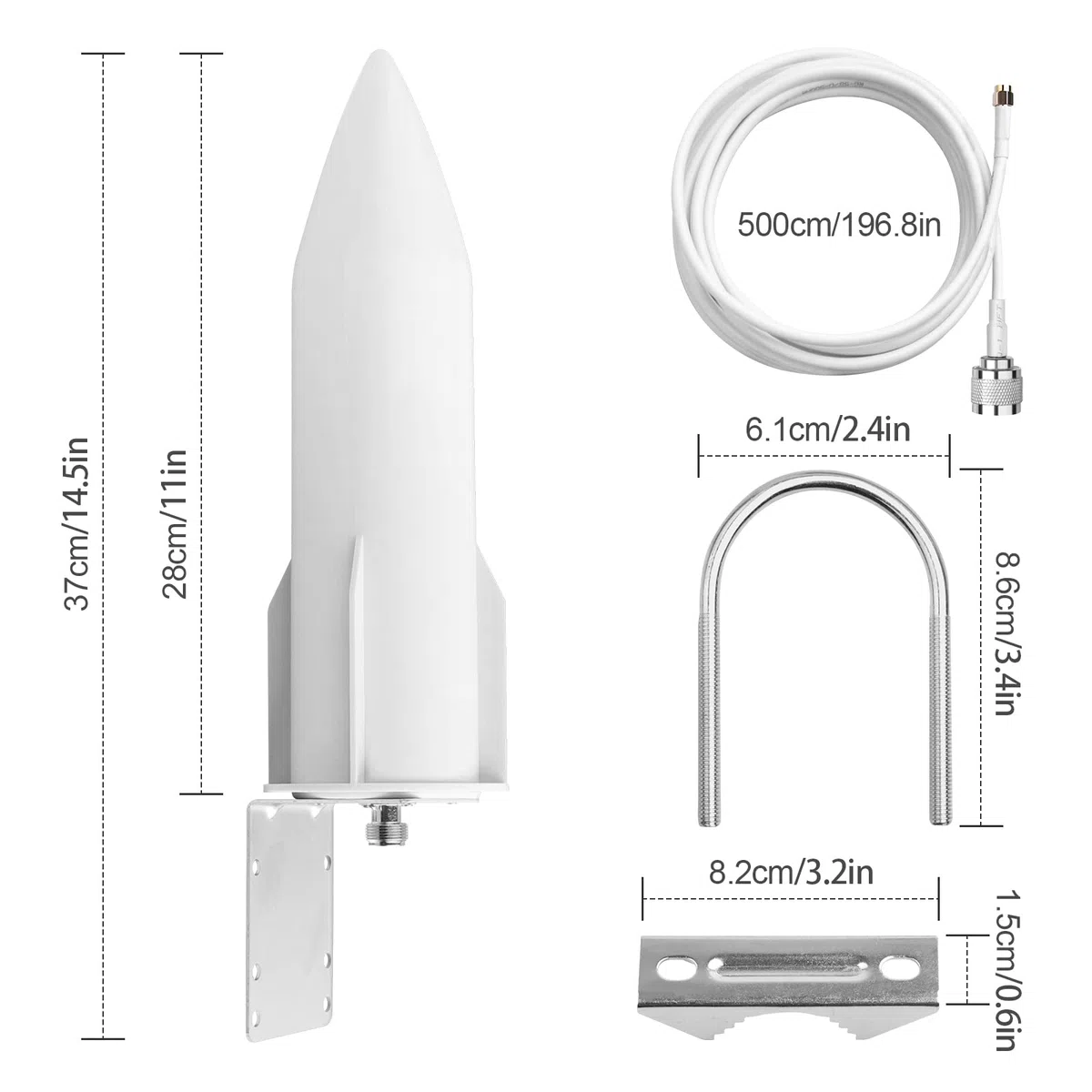 3G/4G/5G LTE Outdoor Omnidirektionales Upgrade High Gain SMA Antenne – kompatibel mit 4G/5G Router/Modem – wasserdicht für Router/mobilen Hotspot/Telefon