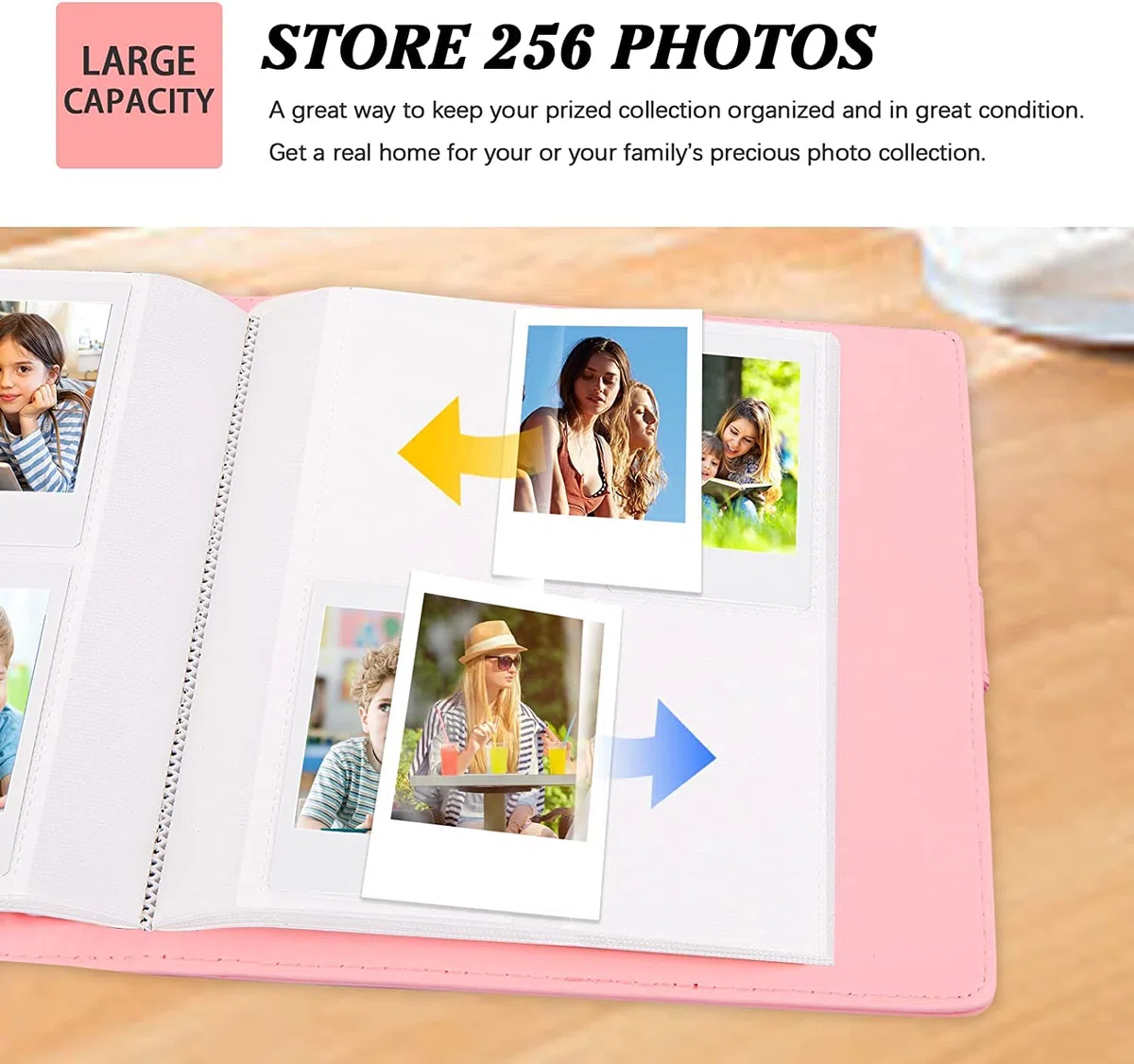 Tasche Hülle mit 256 Taschen Fotoalbum für für Fujifilm Instax Mini 12 Sofortbildkamera (Rosa)