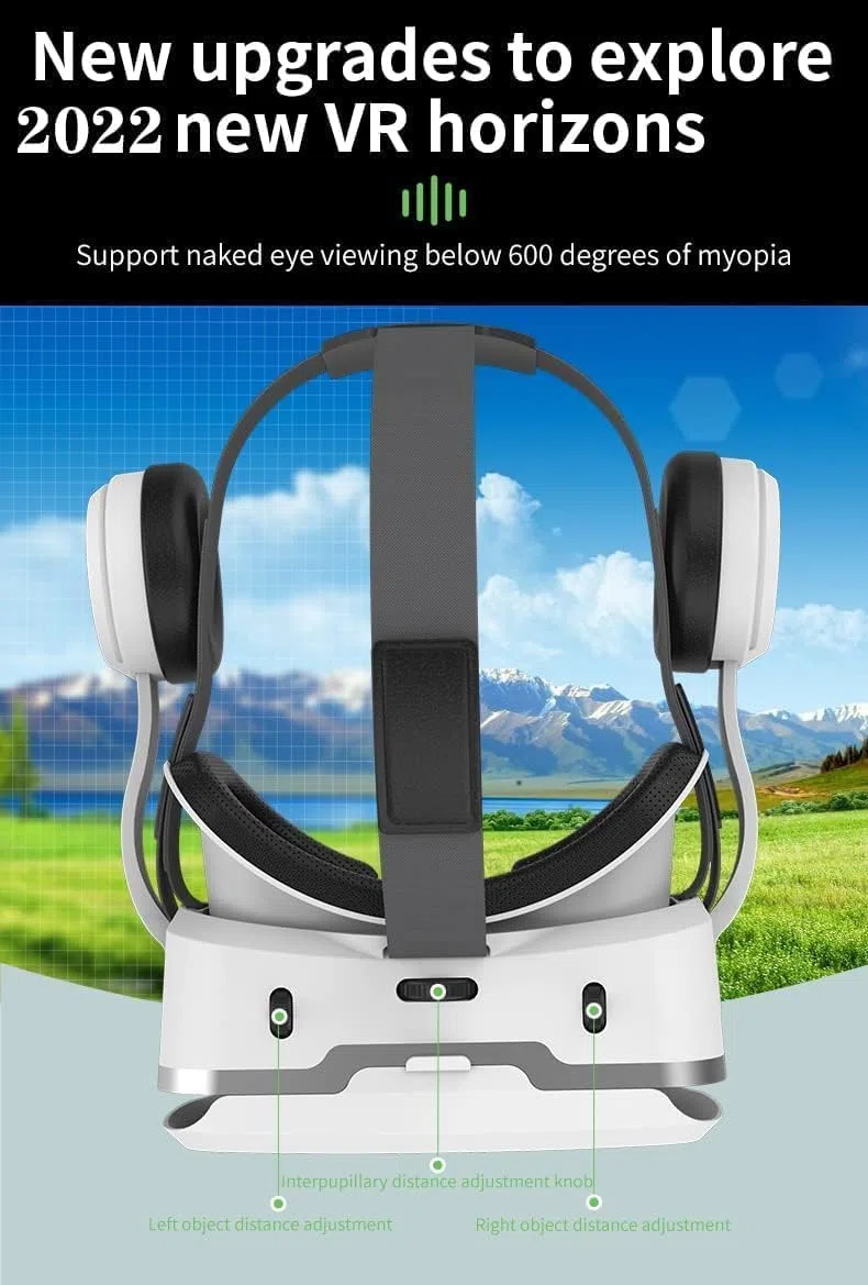 VR Brille für Handy, HD Anti-Blaulicht Virtual Reality Headset, 3D Brille kompatibel mit iPhone/Android, 4,7-7,2 Zoll (White)