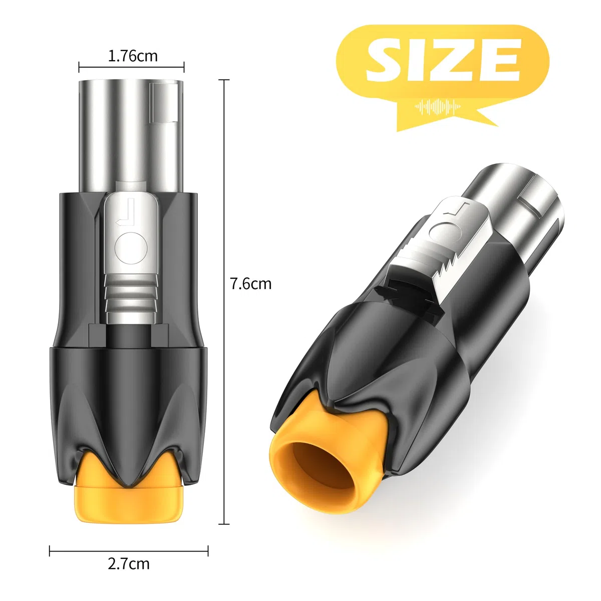 8Pack Speakon Stecker Metall Lautsprecher Adapter Twist Lock Lautsprecher Stecker Kompatibel mit Speakon NL4FC, NL4FX, NLT4X, NL2FC