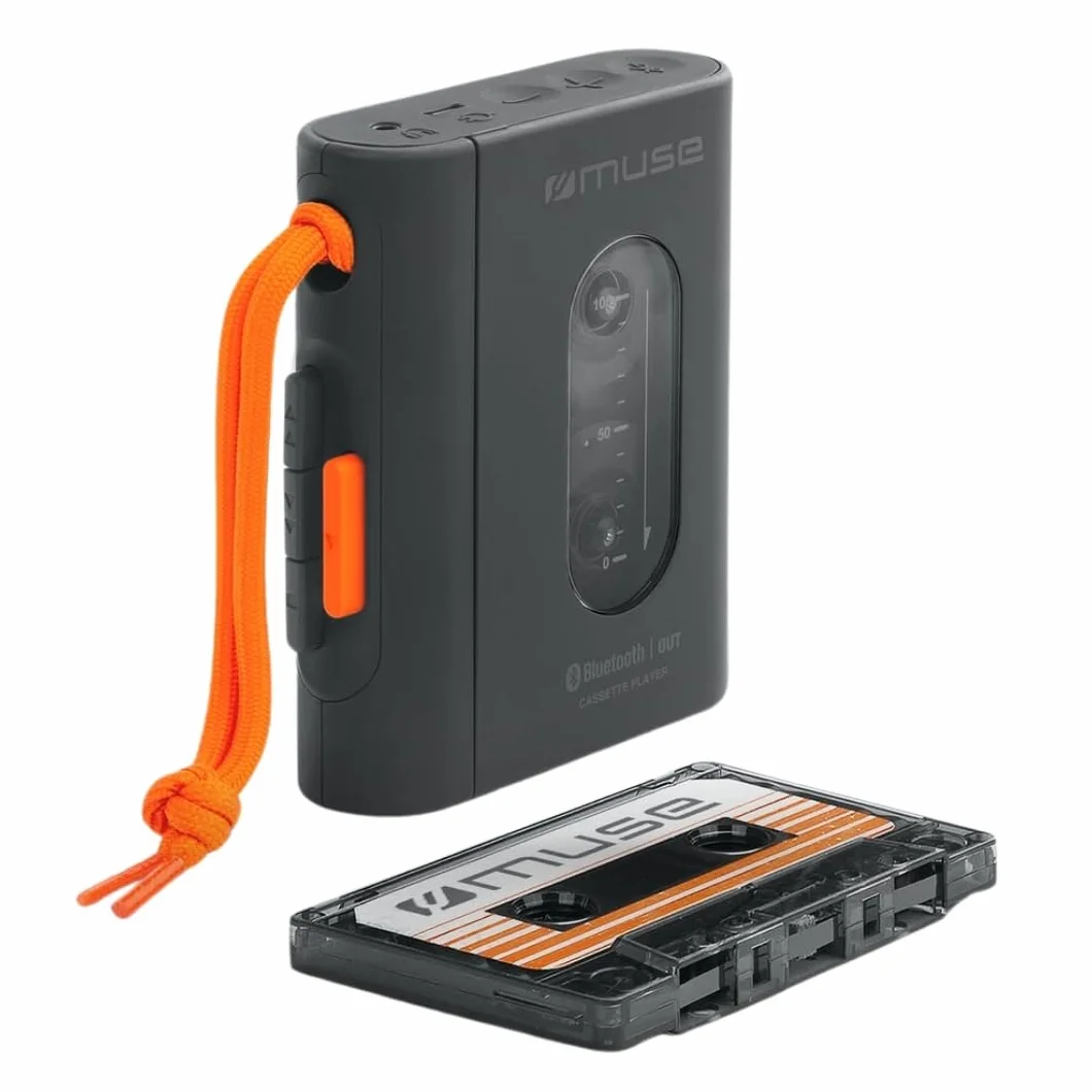 Muse Kassettenspieler - Tragbarer Kassettenspieler mit Kopfhöreranschluss und Bluetooth | Schnelles Aufladen per USB-C - Schickes Design | Schwarz