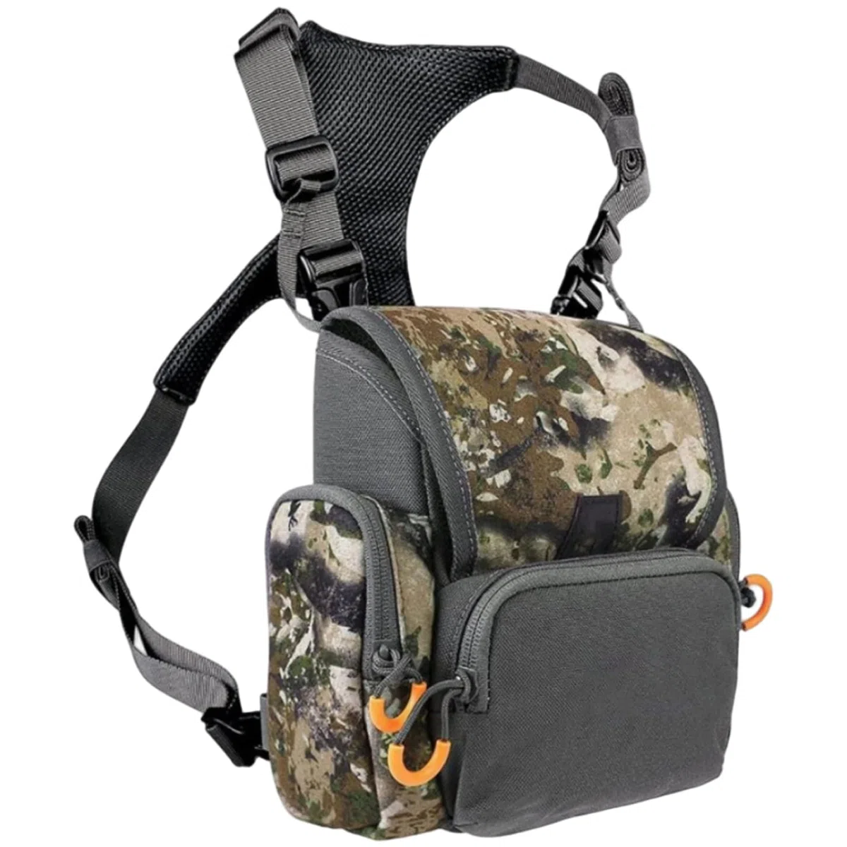 Brusttasche für die Jagd, Fernglas-Geschirr, atmungsaktiv, verstellbar, Jagd-Brusttasche mit Mehreren Taschen, wasserdicht, für Männer und Frauen, Tarnung