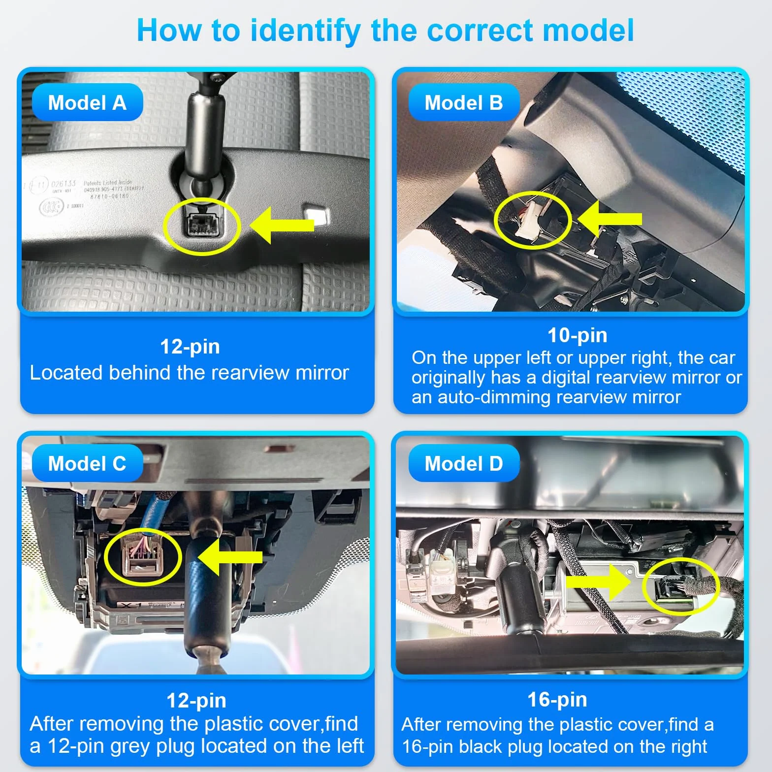 mangoal Dashcam Power Adapter for Toyota Lexus 16 Pin (Model D) Compatible with Corolla Yaris & Yaris Cross 2024 2025, Lexus NX/RX/RZ and More, Connects to Lane Assist Port (Hidden)
