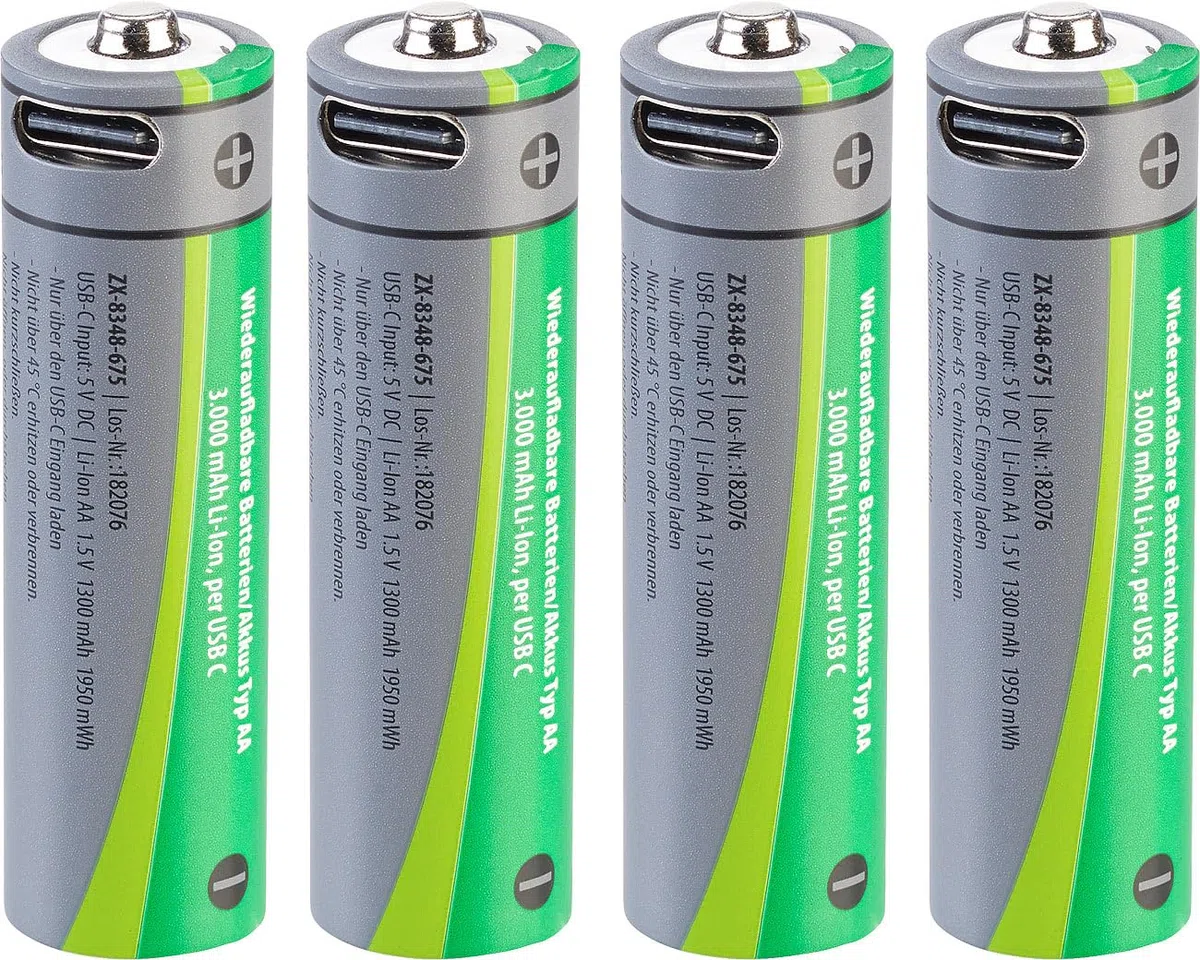 tka Köbele Akkutechnik Li Ion Akkus Typ AA: 8er-Set wiederaufladbare Batterien: 4X AA (3000 mWh), 4X AAA (800 mWh) (Batterien zum Aufladen, Akku Batterie Set, RC)
