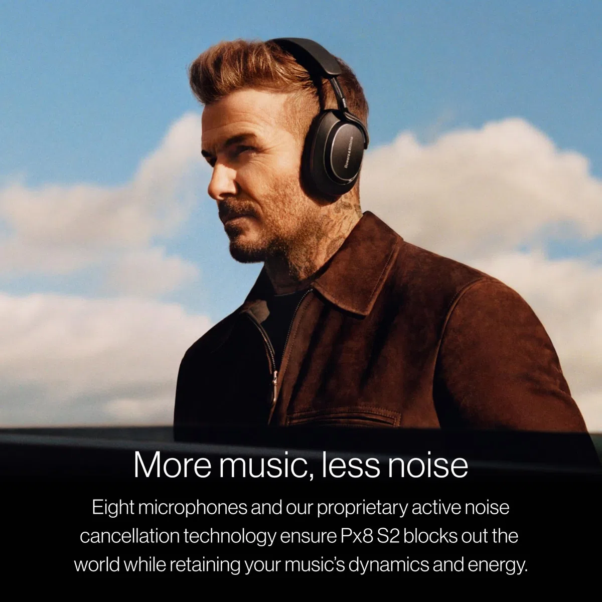 Bowers & Wilkins Px8 S2 Kabellose Noise-Cancelling Kopfhörer mit Bluetooth Audio, Schnellladefunktion, 30 Stunden hochauflösende Wiedergabe & Mikrofon - Onyx Schwarz