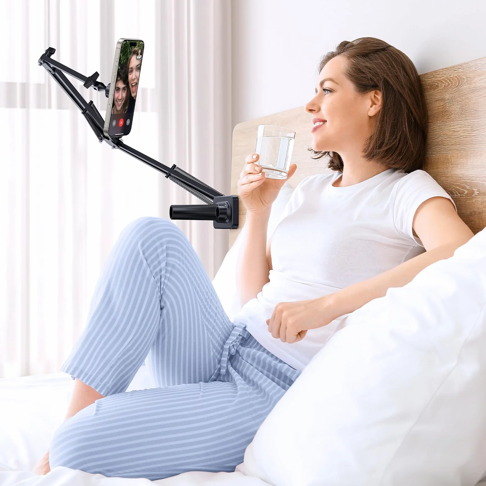 UGREEN Magsafe Handyhalterung Bett, Magnetisch Schwanenhals Handyhalter mit Metallringe, Verbesserter Stabiler Arm, Handy Ständer Kompatibel mit iPhone 17 16 15 14 13 12 Pro Max und Magsafe Hülle