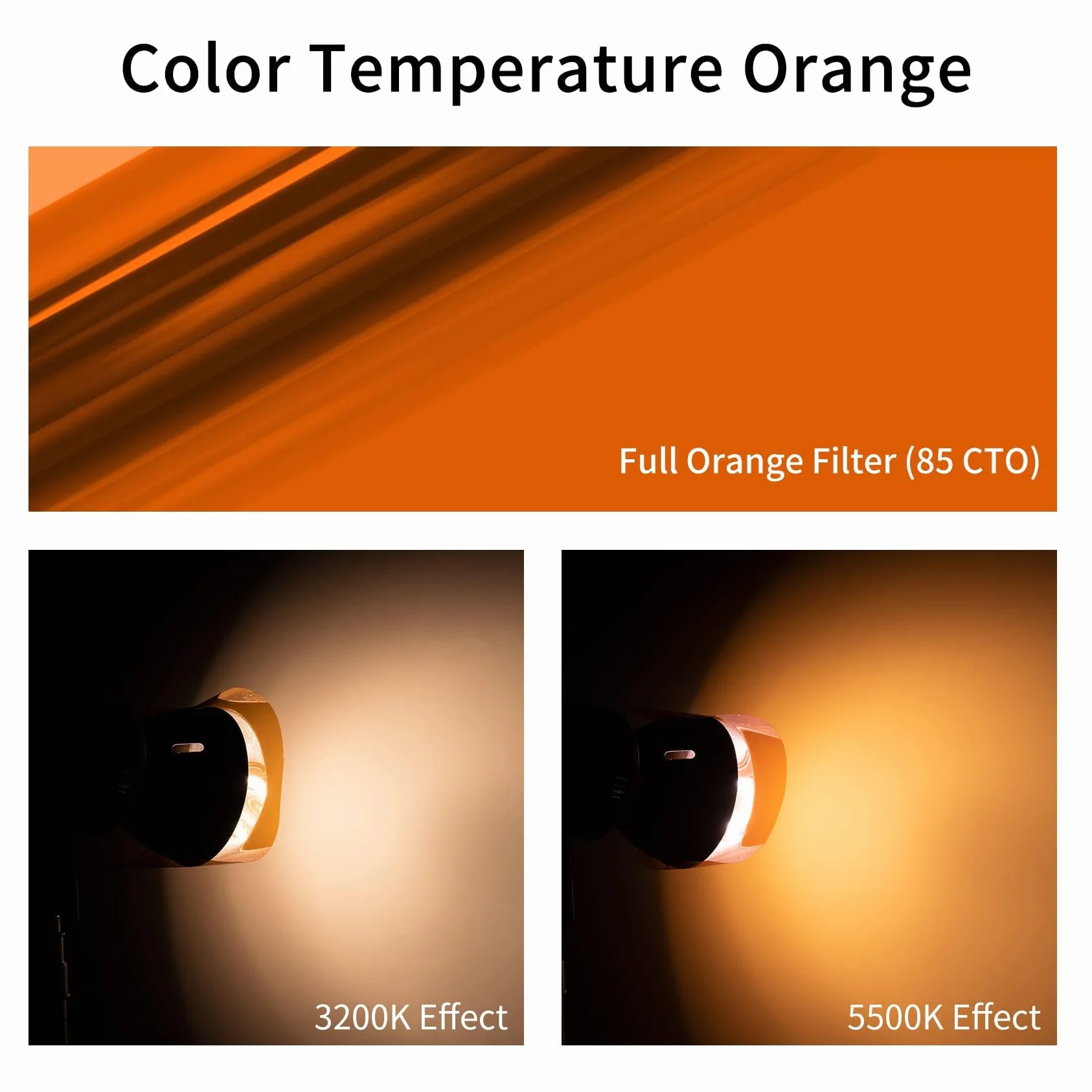 Selens 40x50cm Farbfilter Folie Orange CTO Professionell 4 Stück Transparente Farbkorrektur Beleuchtungs Folien für 800W Rot Licht Flash Studio Foto Fotografie
