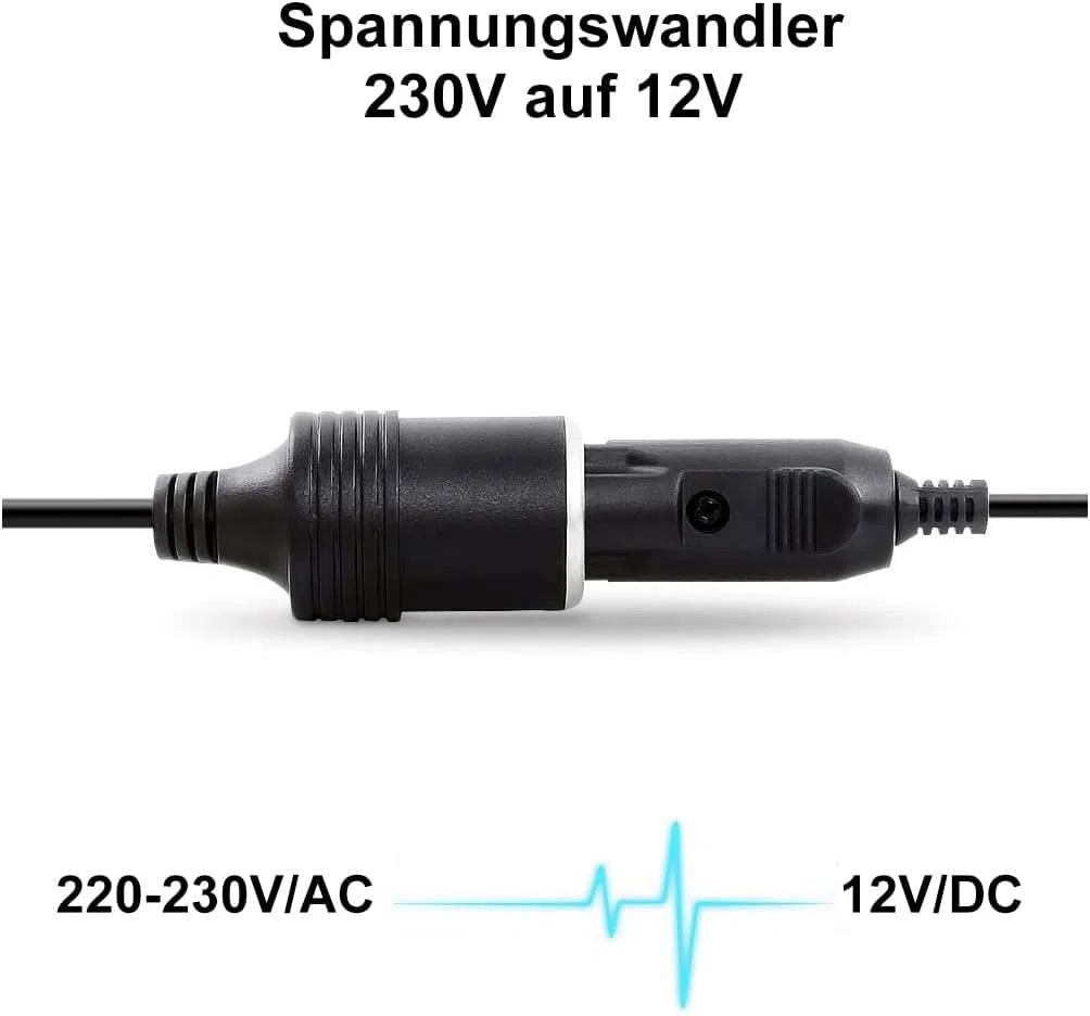 Adapter zigarettenanzünder Steckdose, Spannungswandler 230V auf 12V, 230V auf 12V,Adapter für Kühlbox.KFZ Netzadapter.|10A mit Kühlsystem.