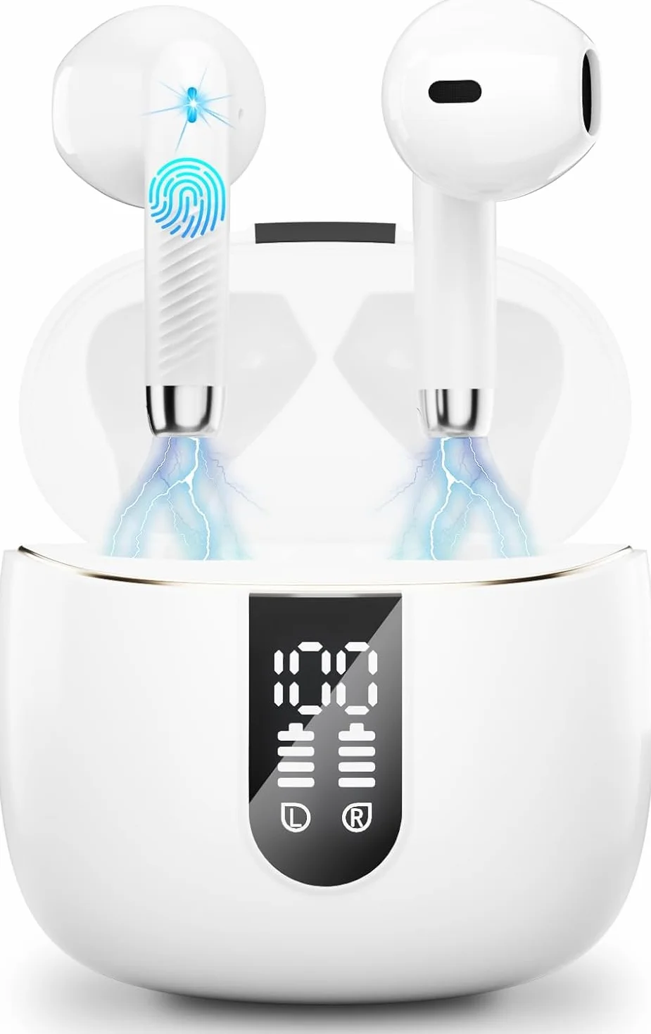 Bluetooth 5.3 Kopfhörer, In Ear Kopfhörer Kabellos mit 4 Mic, 48H Tiefer Bass Spielzeit Wireless Earbud, LED-Anzeige, Bluetooth Ohrhörer mit ENC Noise Cancelling, IP7 Wasserdicht Kopfhörer Sport USB-C