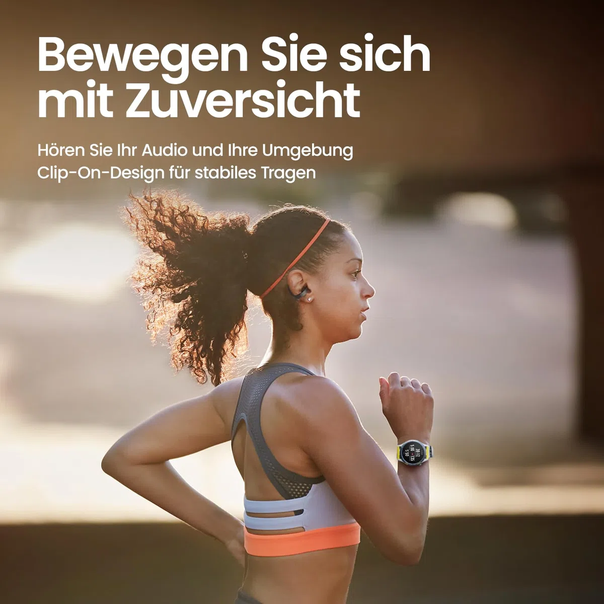 Amazfit Up Bluetooth Kopfhörer, Kabellose Open-Ear-Ohrhörer mit Touch-Steuerung, IPX4 Wasserfest & Schweißresistent, KI-Rauschunterdrückung, Ideal für Sport & Laufen, Kompatibel mit Android & iPhone
