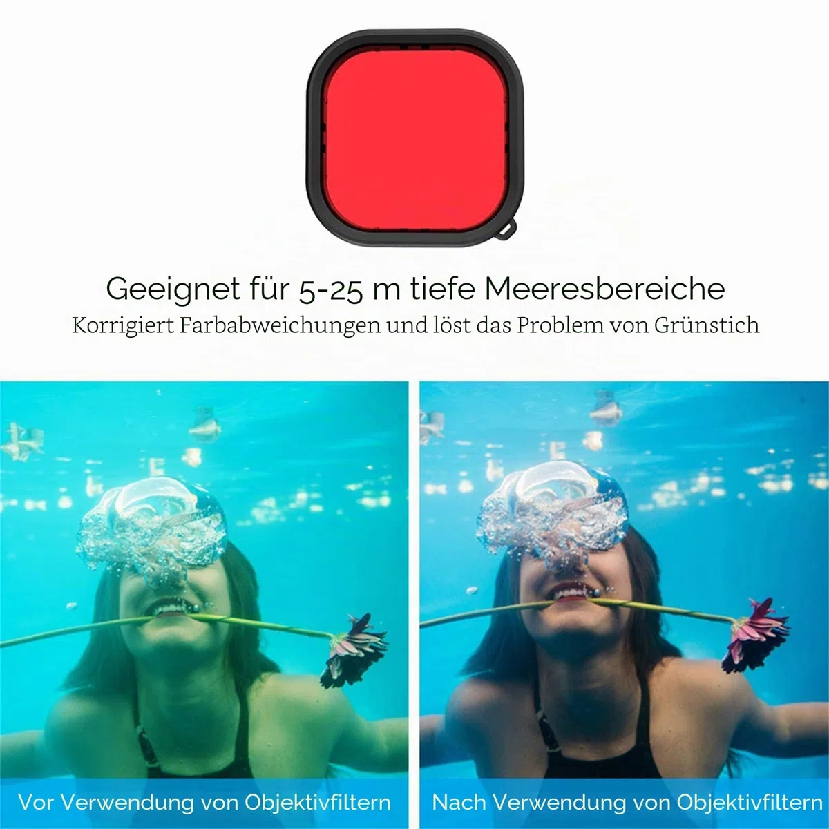TELESIN Wasserdichtes Gehäuse für GoPro Hero 9, schwarz, 50 m Unterwasser-Unterwasser-Schutzhülle, transparente Schutzhülle mit Schnellverschluss-Halterung für GoPro HERO9 Action-Kamera, Schwarz