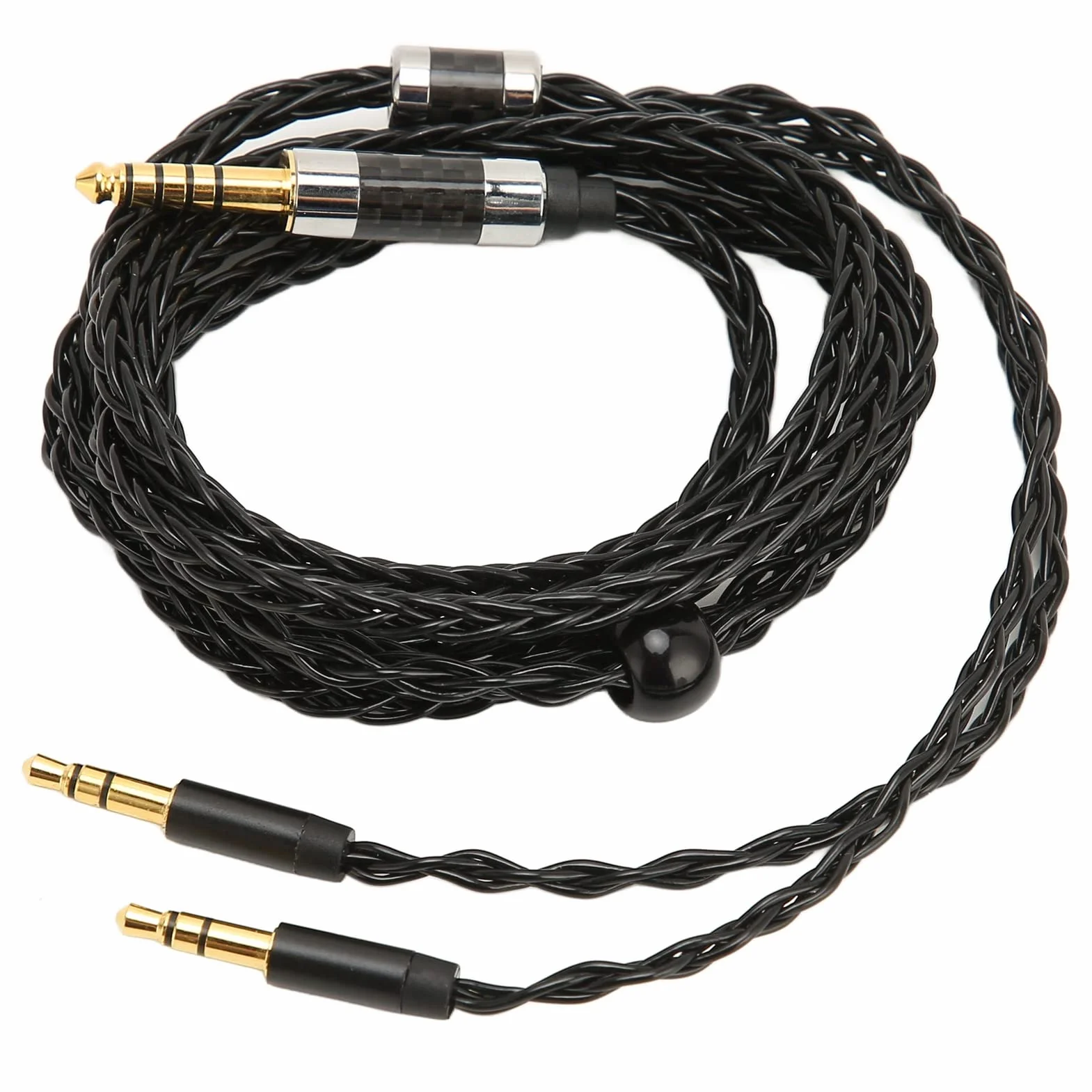 ASHATA Kopfhörer Audiokabel, 8 adrig, Symmetrisch, 4,4 Mm auf Zwei 3,5 mm Aux Audiokabel, Versilbert, für MDR Z7 Z1R, für Teloon D7100 D7200 D600 D9200, für T1 T5, 1,2 M