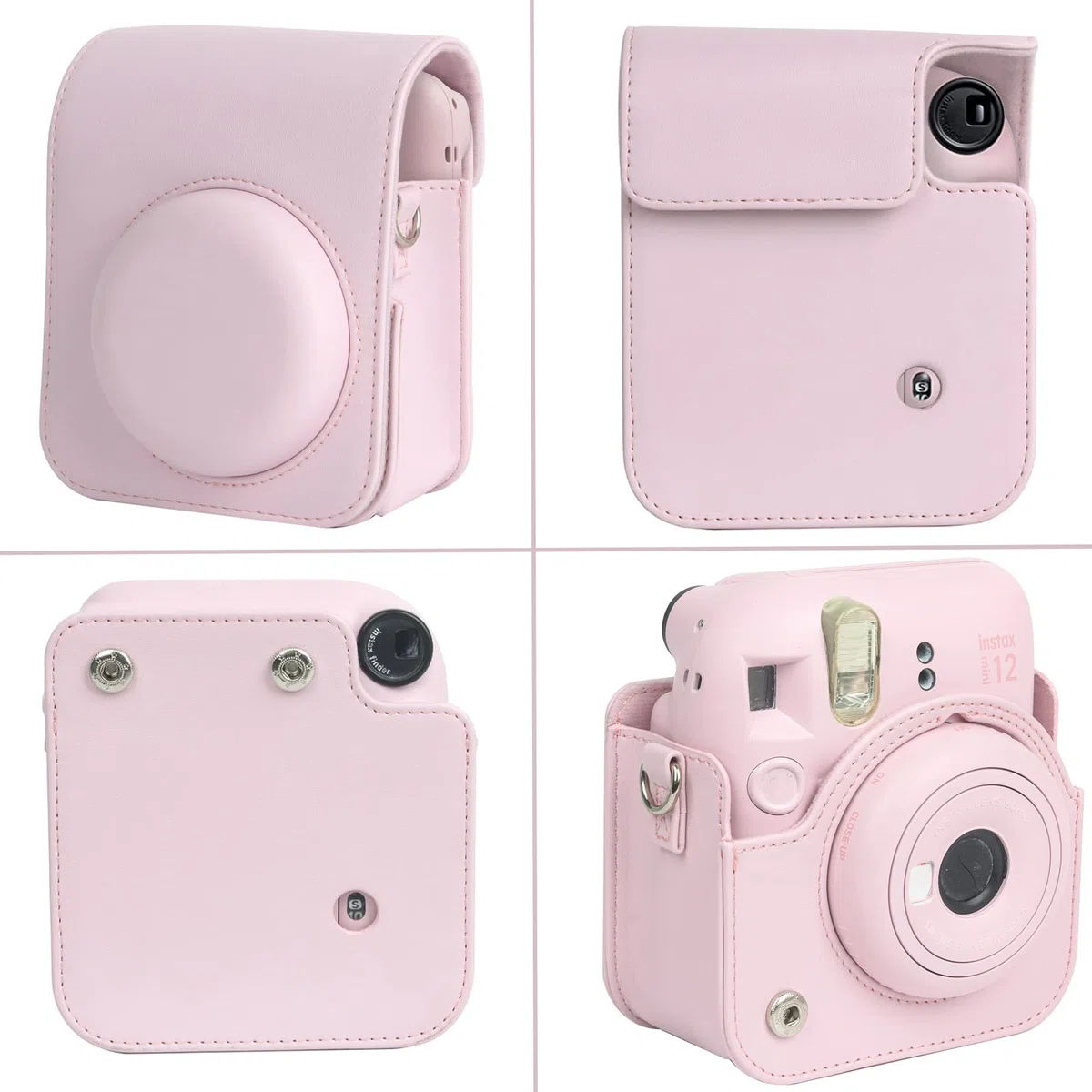 Tasche Hülle mit 256 Taschen Fotoalbum für für Fujifilm Instax Mini 12 Sofortbildkamera (Rosa)