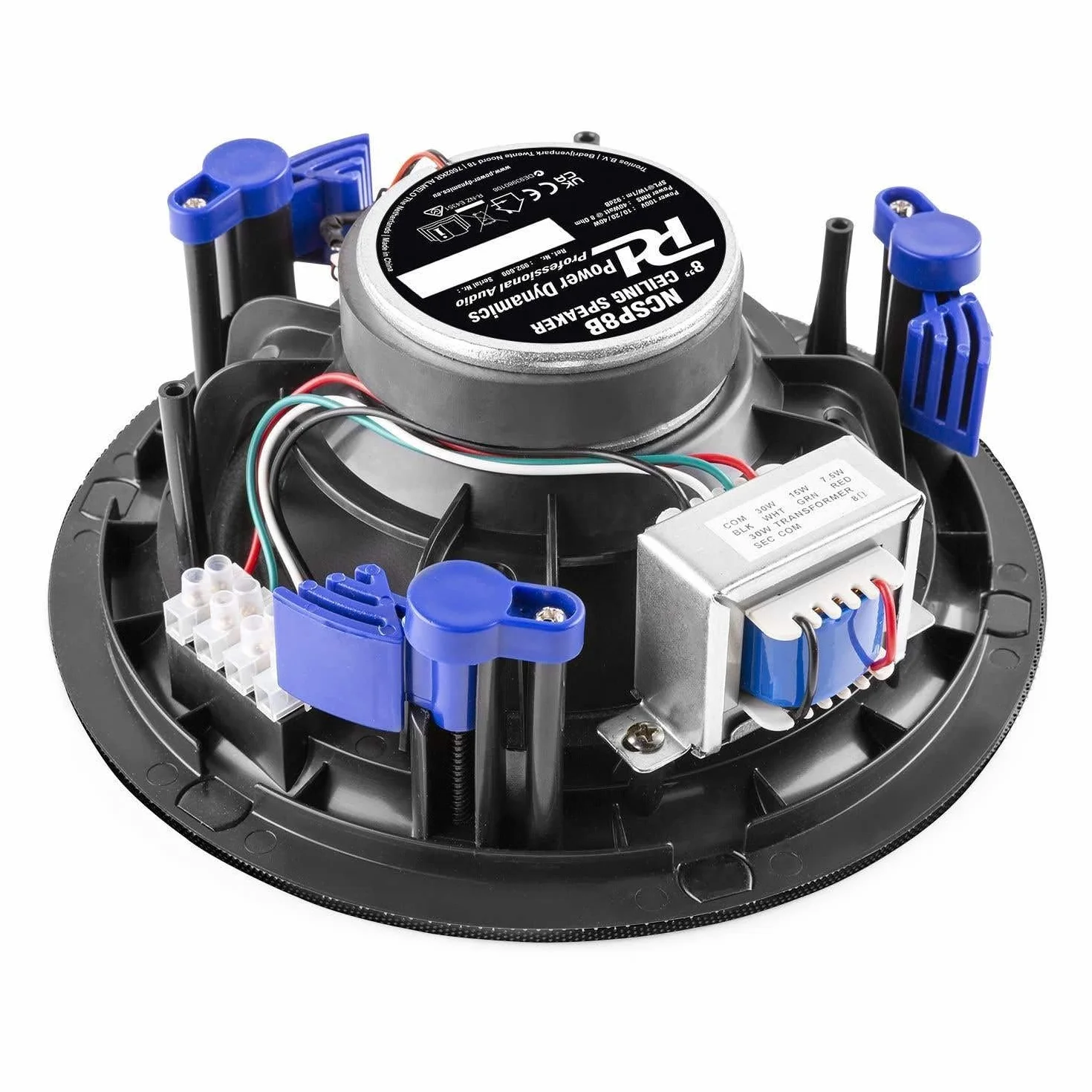 Power Dynamics NCSP8 - Deckenlautsprecher mit 8" Tieftöner, 40 Watt, 2-Wege Einbaulautsprecher, Magnet Gitter & Flaches Design – ideal für Wohnraum, Büros, Restaurants - 22,9cm x 8,7cm - Schwarz