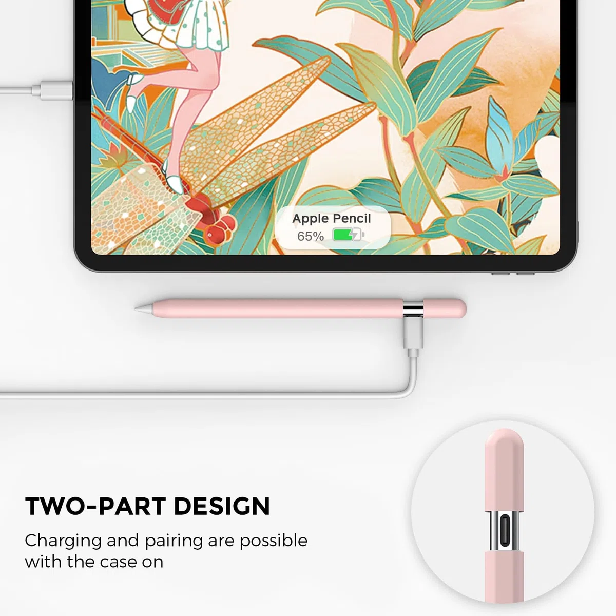 AHASTYLE Silikon Hülle für Apple Pencil USB-C Apple Pencil Hülle Ultra Dünn Apple Pencil USB-C Case Abdeckung Kompatibel mit Apple Pencil USB-C (Rosa)
