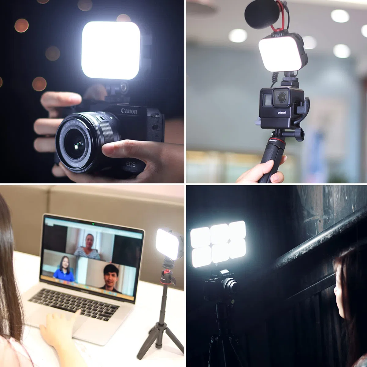 ULANZI VL100C LED Videoleuchte mit 2000mAh Akku, CRI95+ Kameralicht 2500K-6500K dimmbar, Cold Shoe Mount & USB-C Schnellladung für YouTube, TikTok Live, Portraitfotografie