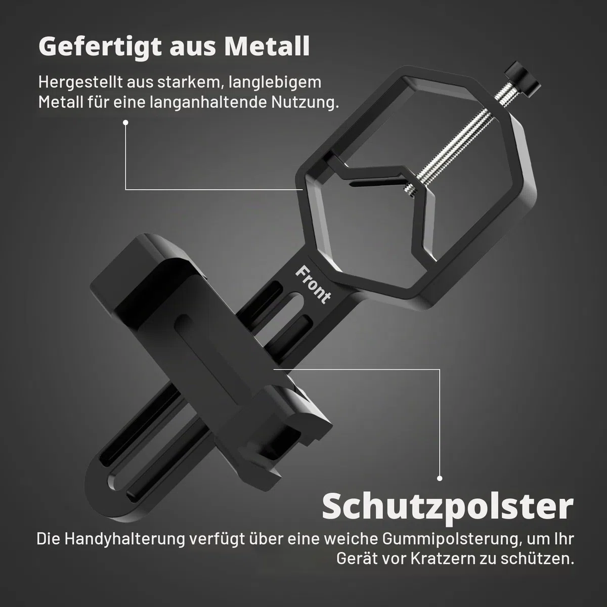 Spektiv Handy Adapter - Telefon-Zielfernrohrhalterung für Telefon (53mm to 90mm) Telefonhalterung für Teleskop, Fernglas, Mikroskop, für Okulare mit einem Durchmesser von (24mm to 52mm)